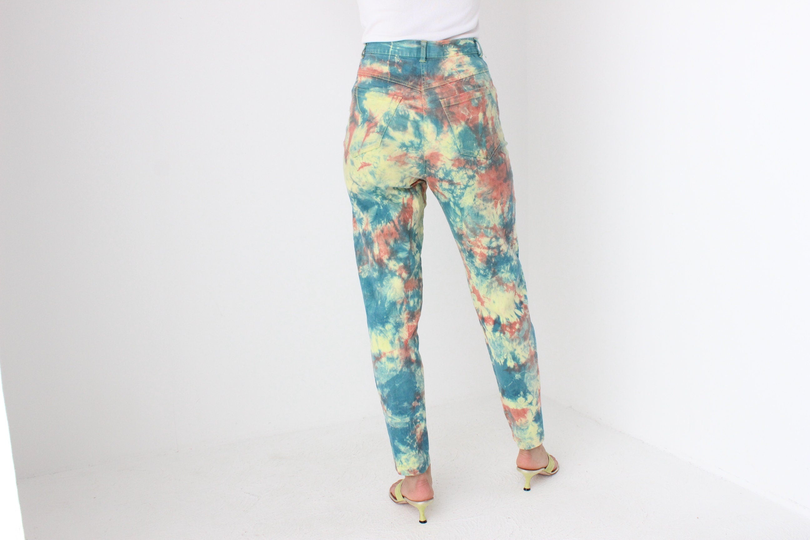 80s Artist Spatter High Waist Slim Stretch Jeans