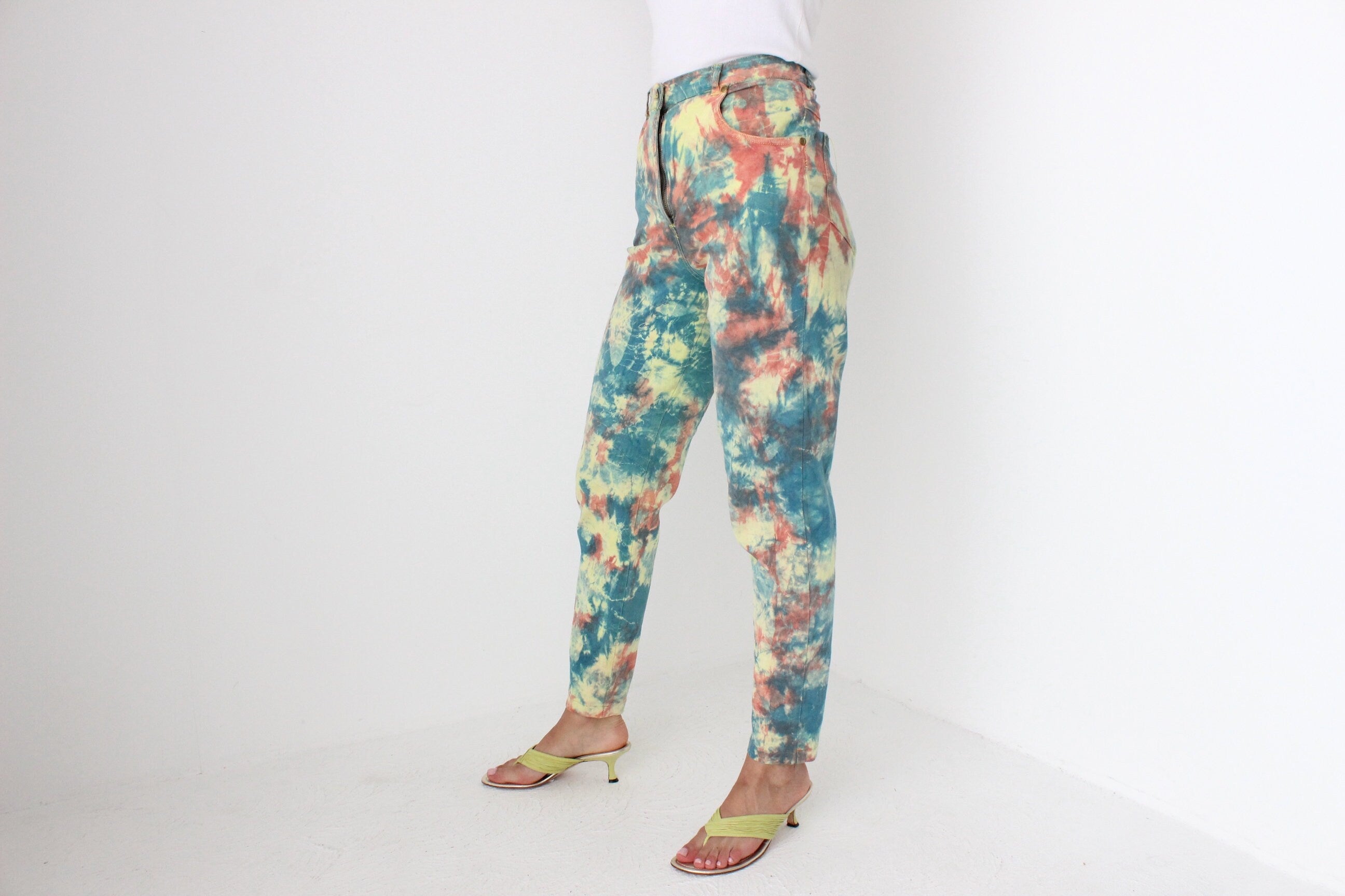 80s Artist Spatter High Waist Slim Stretch Jeans