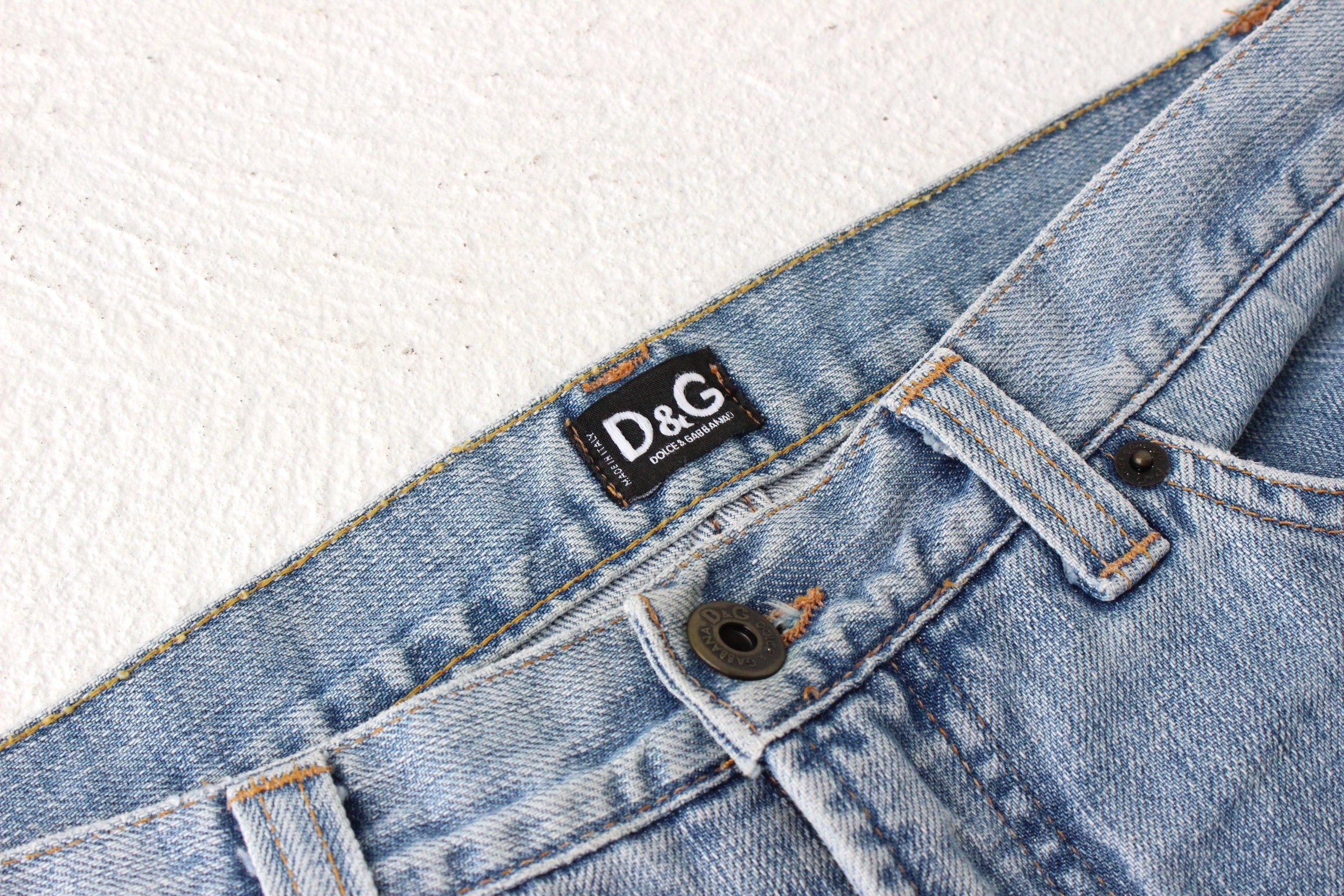 Dolce & Gabbana 2000s Lightwash Flared Jeans w/ Pocket Shadows