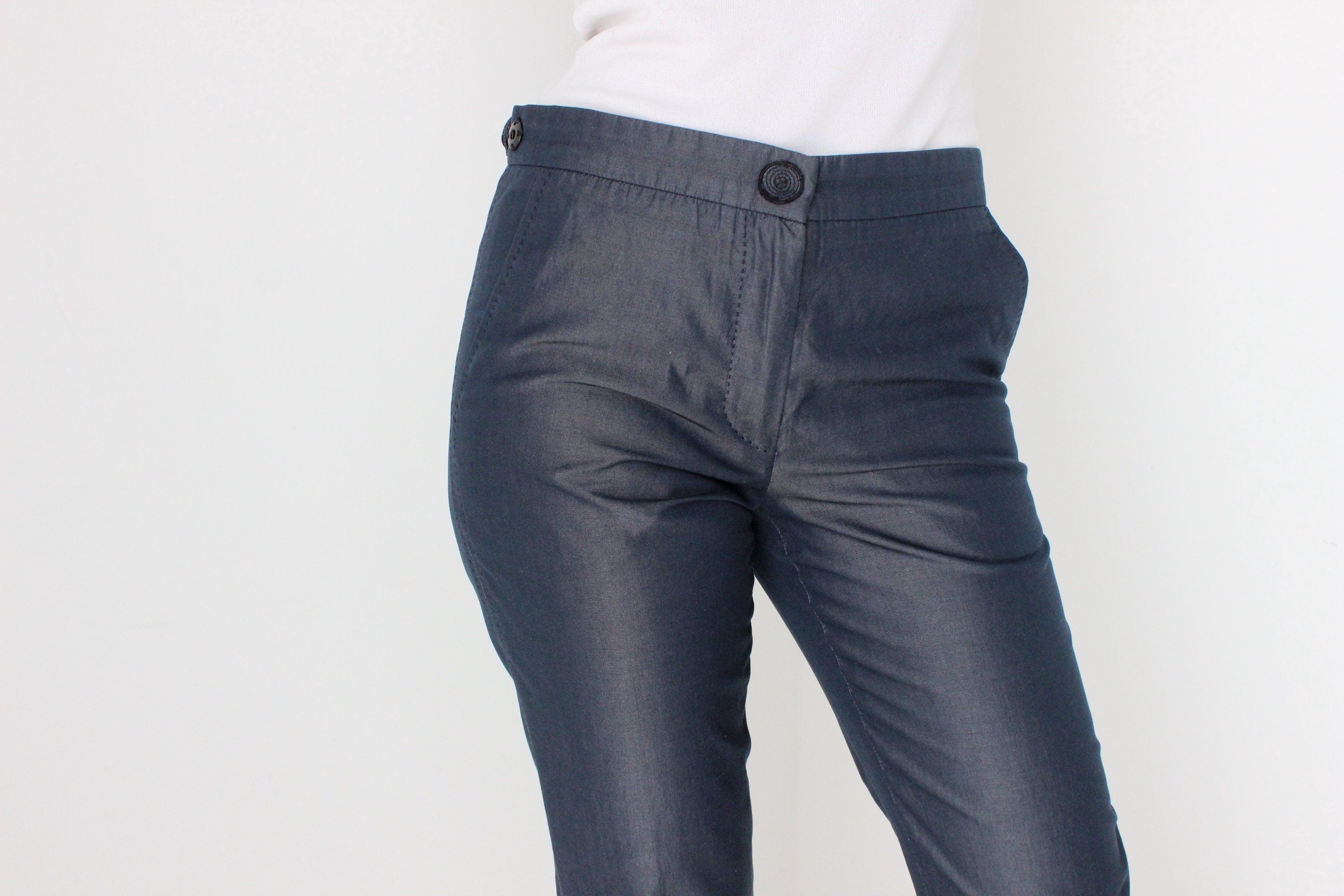 Y2K Marc Jacobs Midnight Blue Metallic Pants