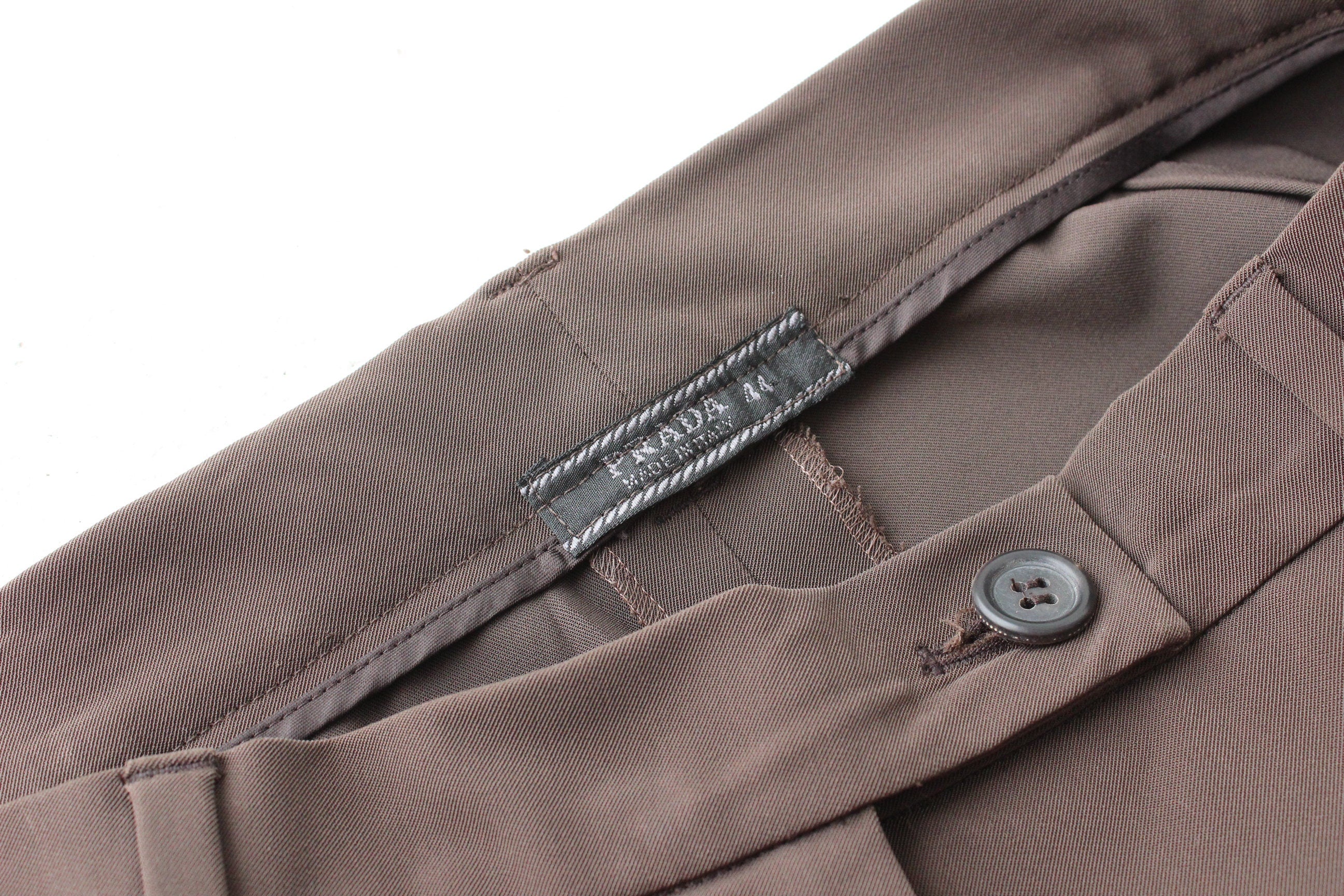 90s Vintage PRADA Chocolate Tailored High Waist Trousers