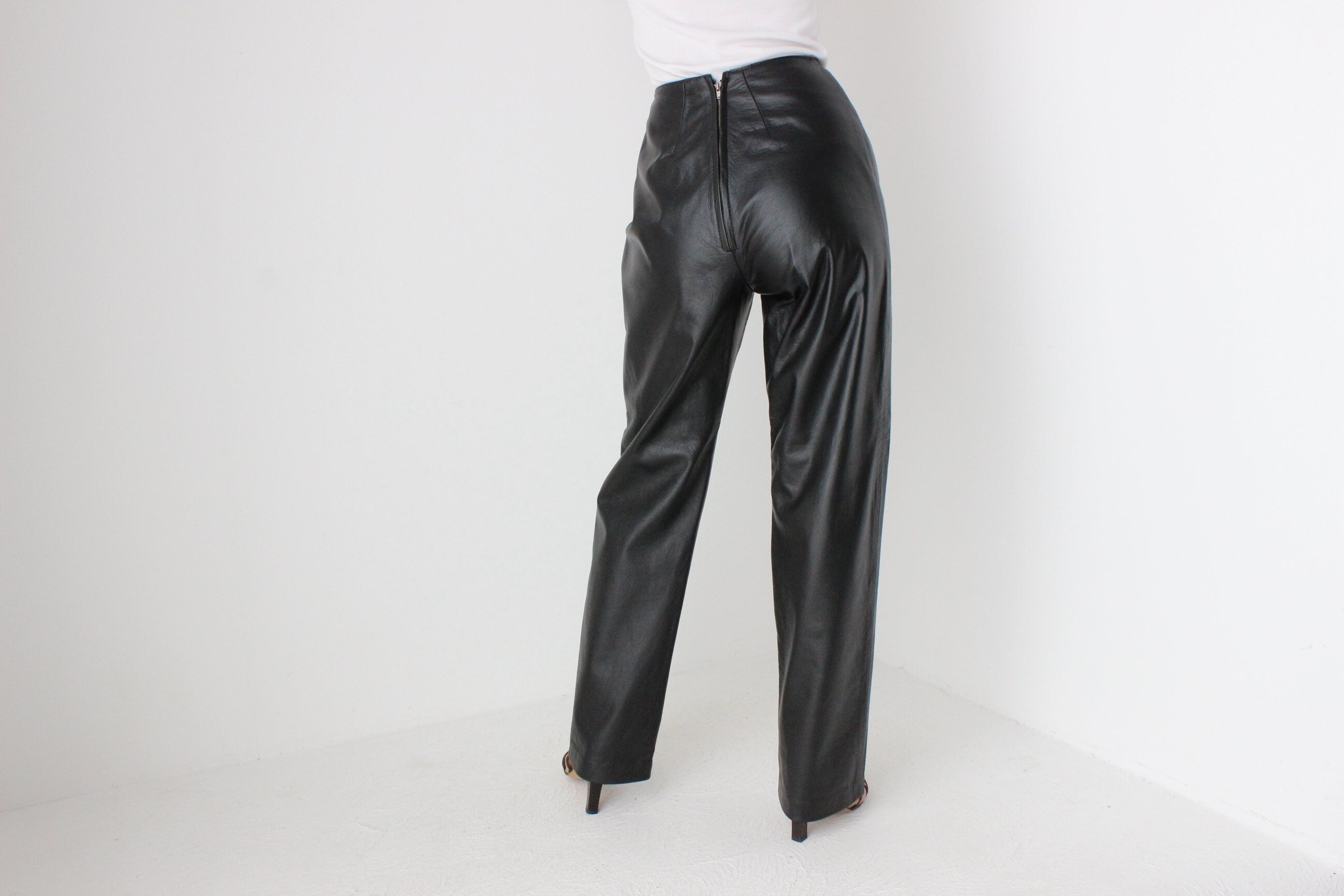 1990s Australian Designer George Gross Leather Trousers