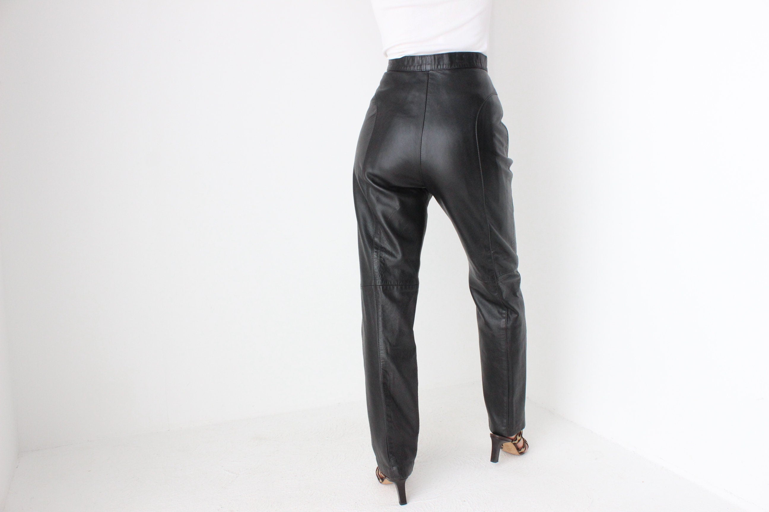 80s Softest {Genuine Leather} High Waist Trousers