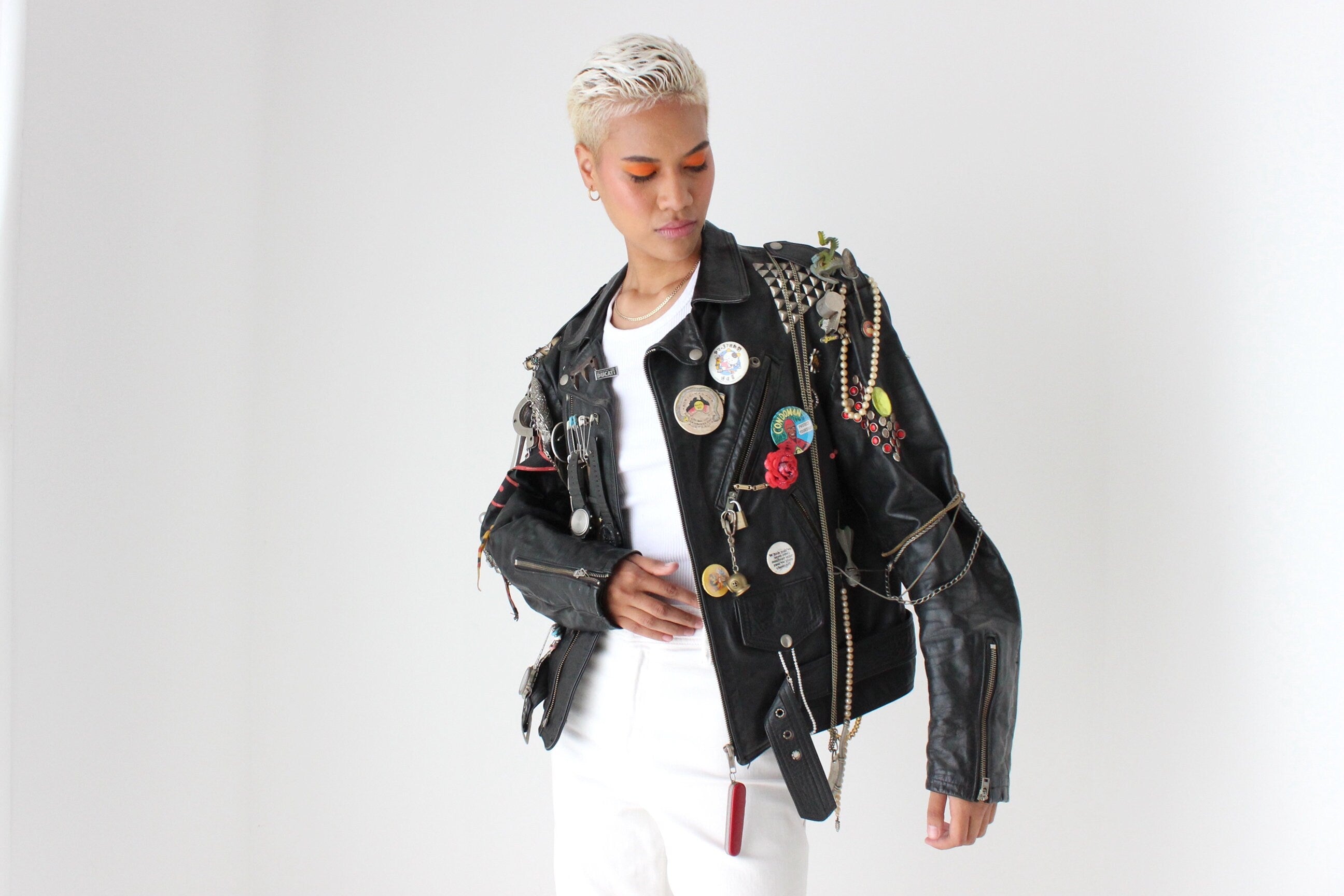 Punk Artefact! 80s Lethal Leather Moto w/ 100 Amazing Embellishments