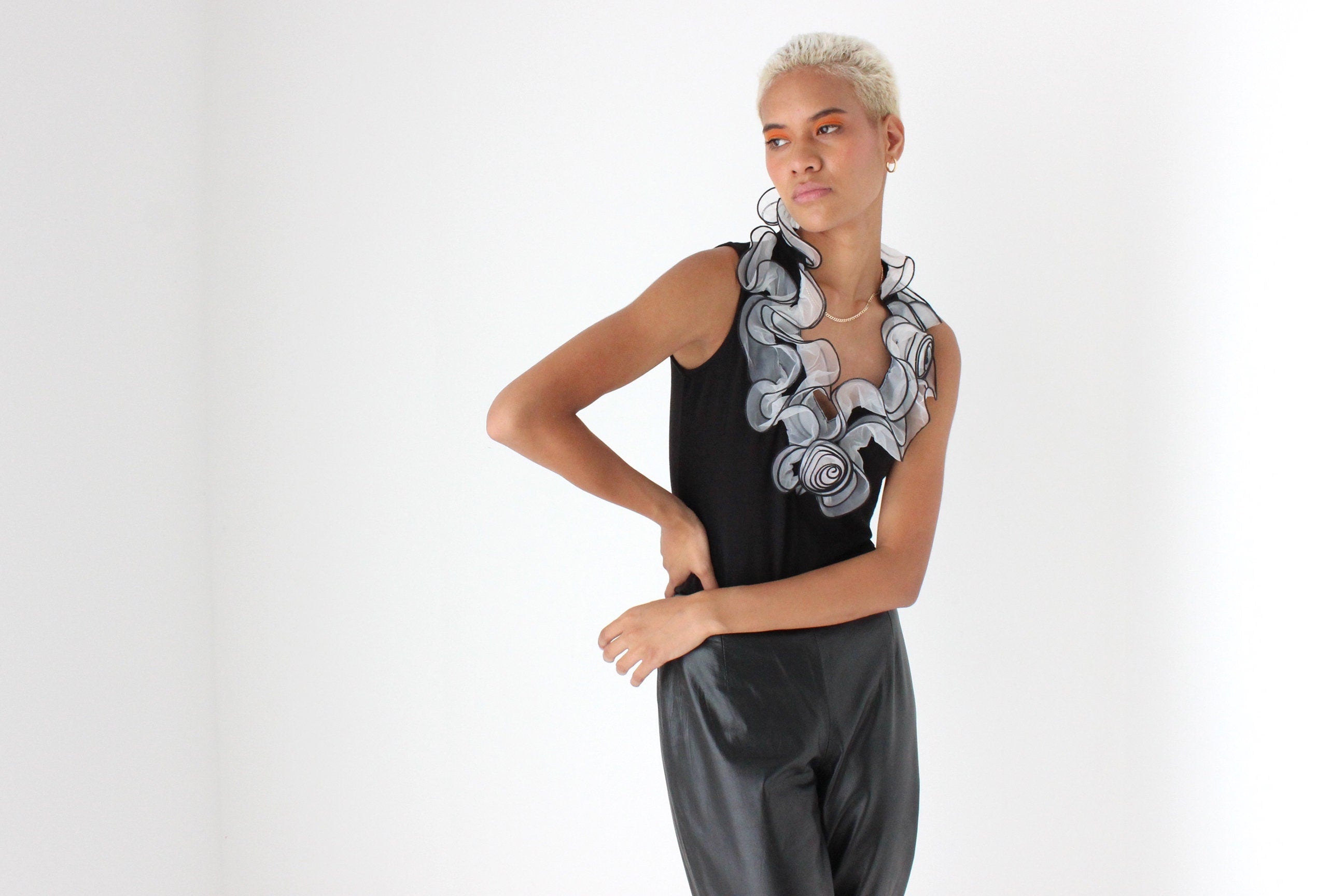Avant Garde 2000s Origami Ruffle Top