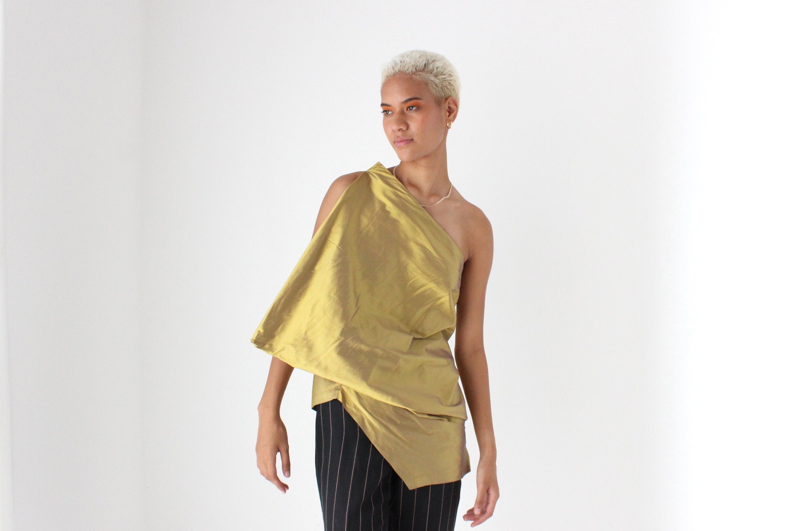 2000s Sculptural 3D Silk Top