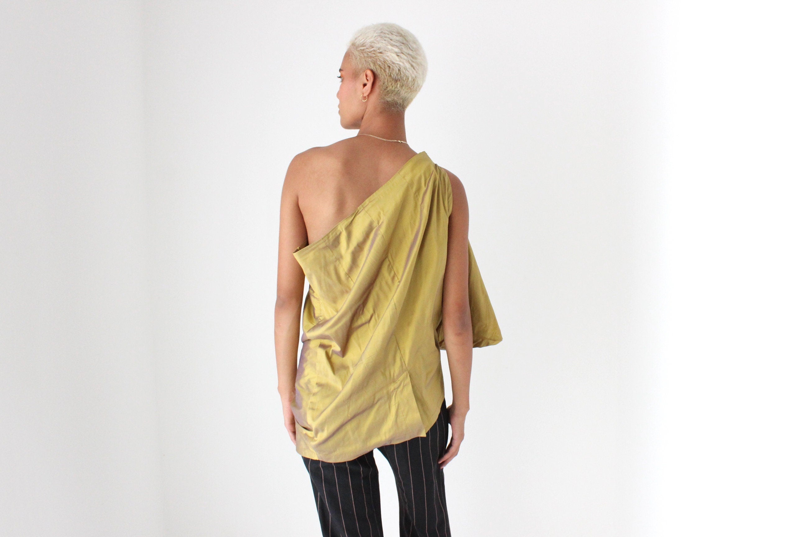 2000s Sculptural 3D Silk Top