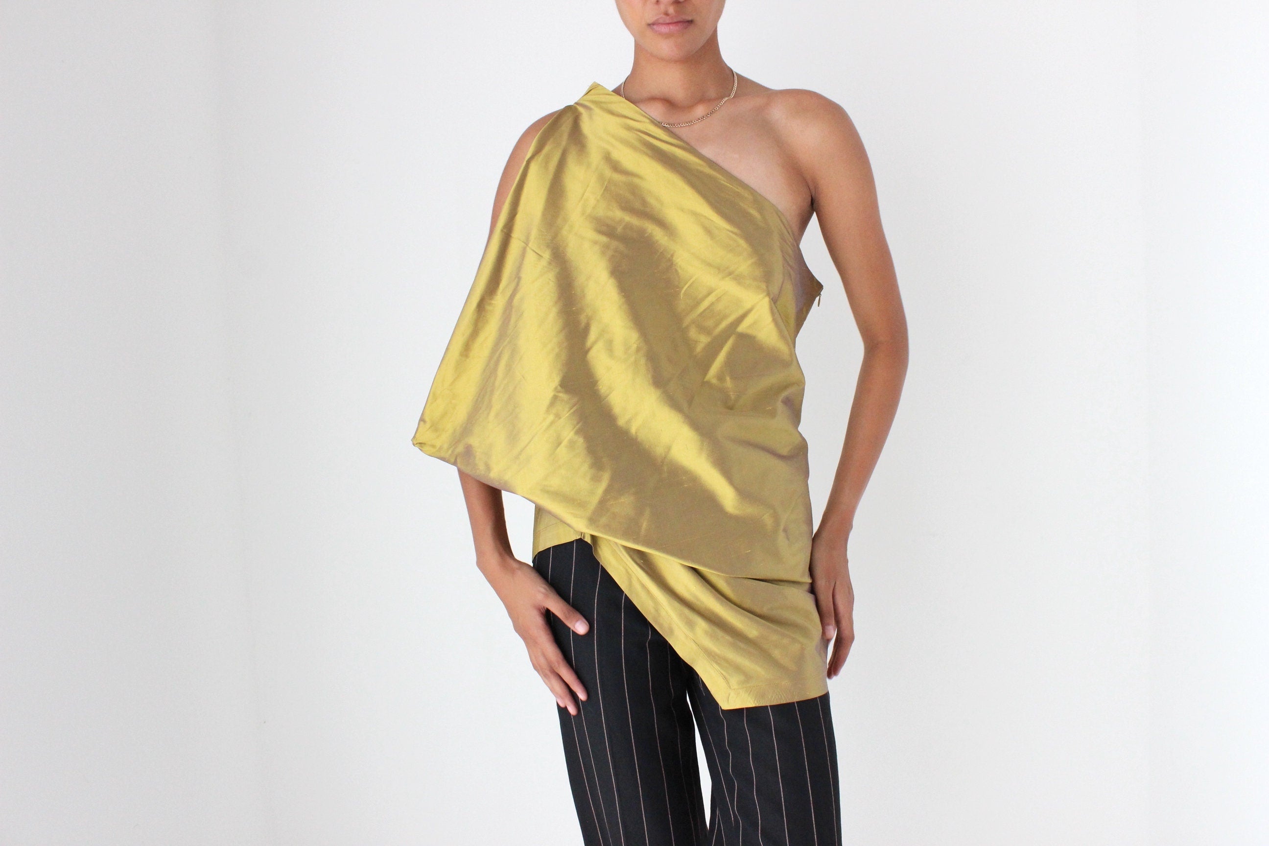 2000s Sculptural 3D Silk Top