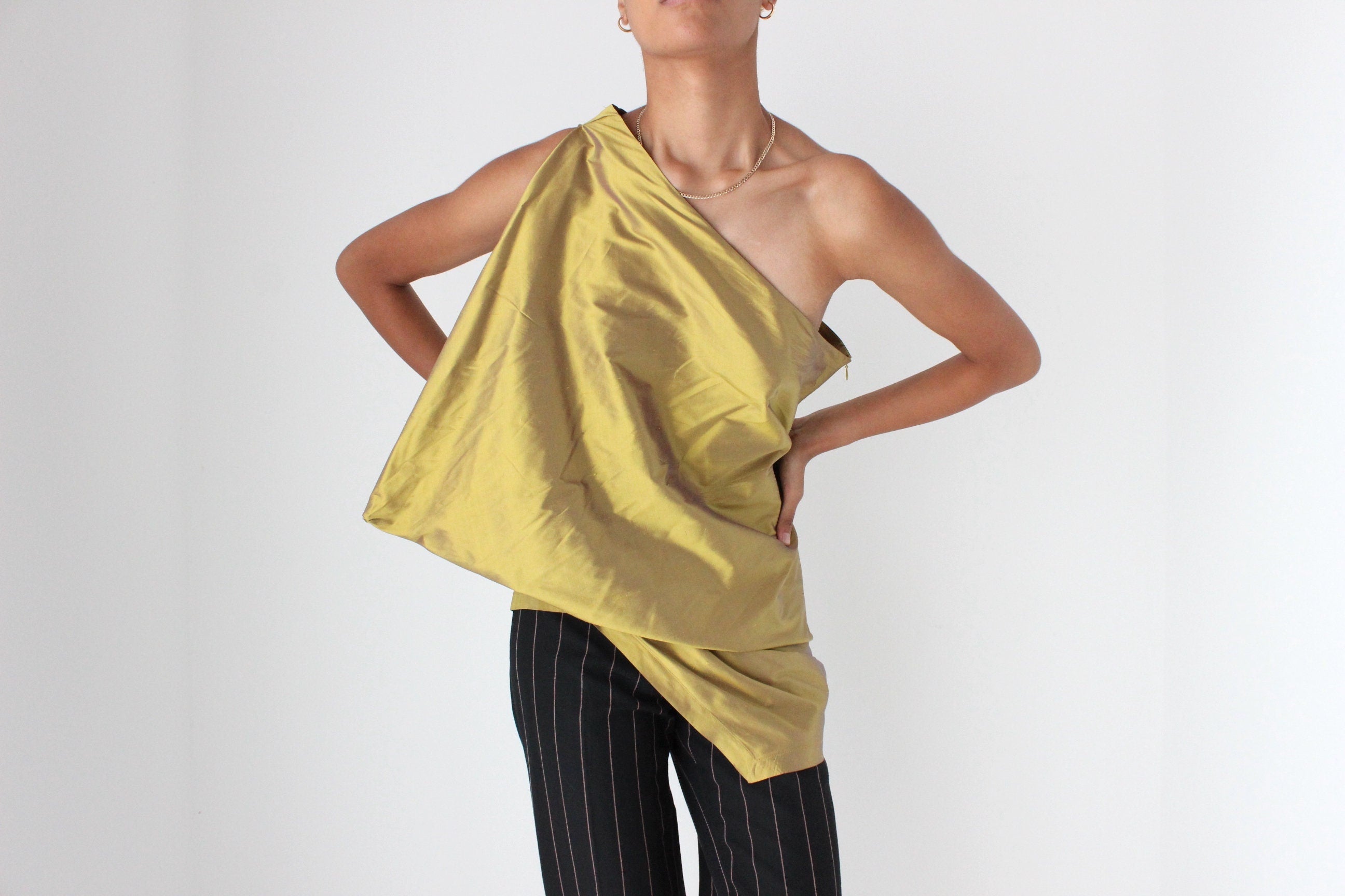 2000s Sculptural 3D Silk Top