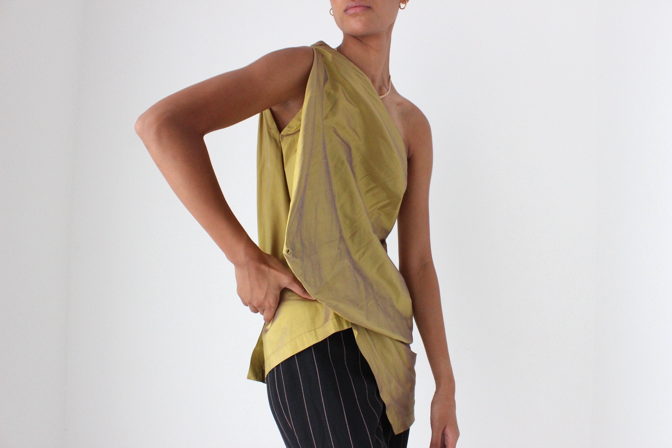 2000s Sculptural 3D Silk Top