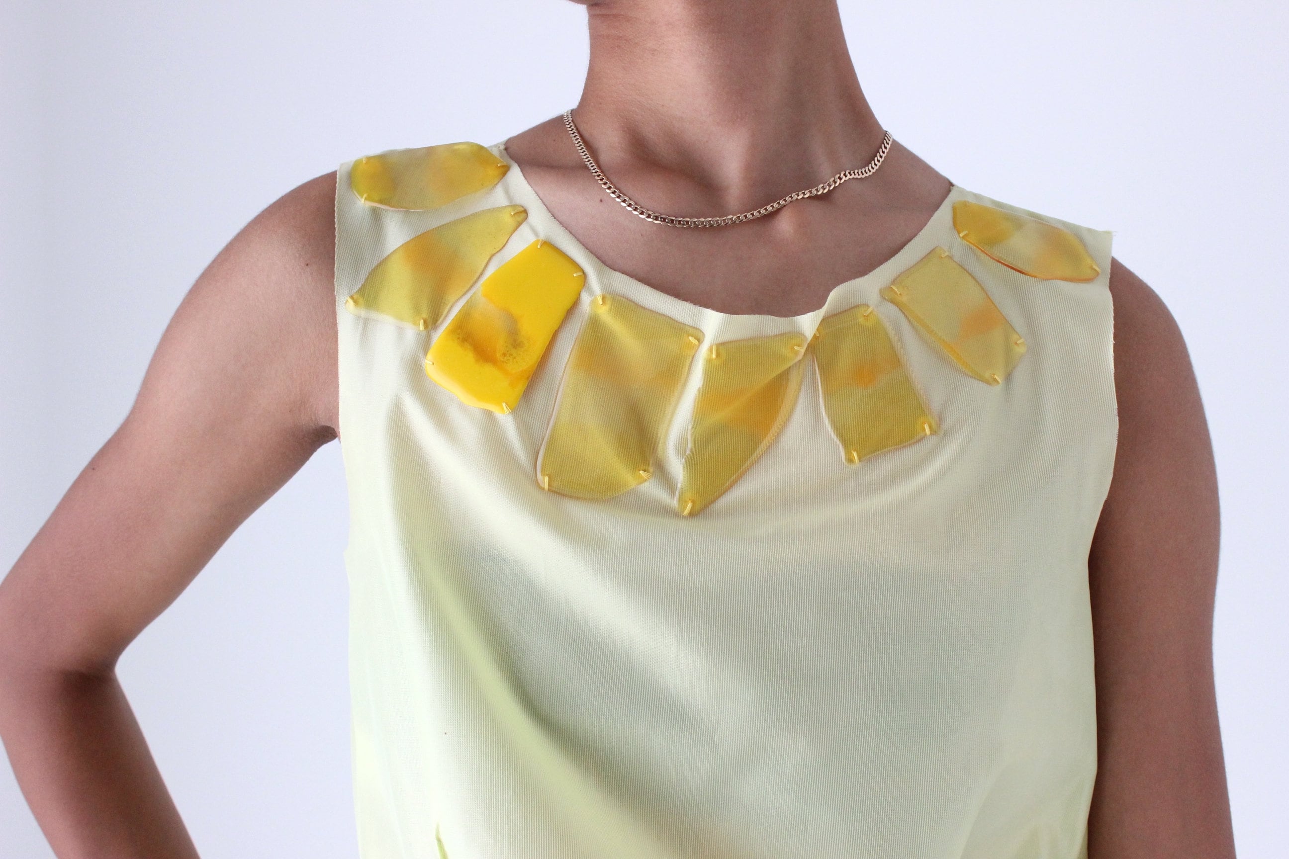 2000s Marni Acidic Neon Tank w/ Resin Pebble Detailing