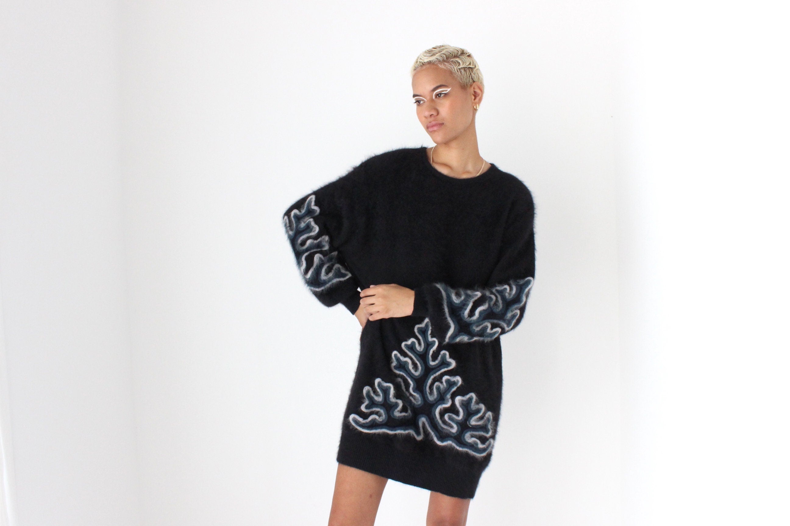 80s Softest Angora Sweater Dress by "Keomi"