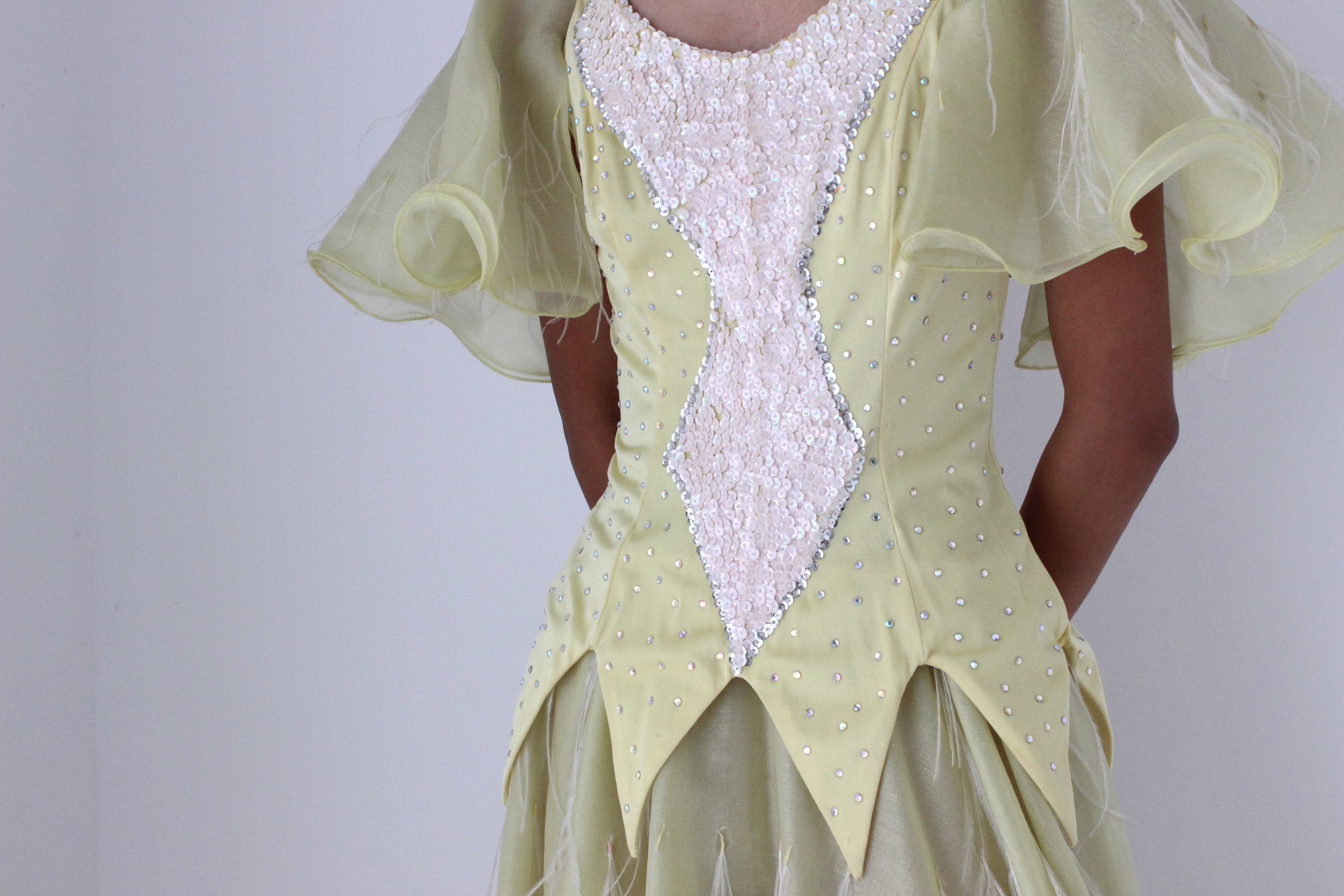 80s Sequin Feather Flutter Fairy Princess Costume Gown