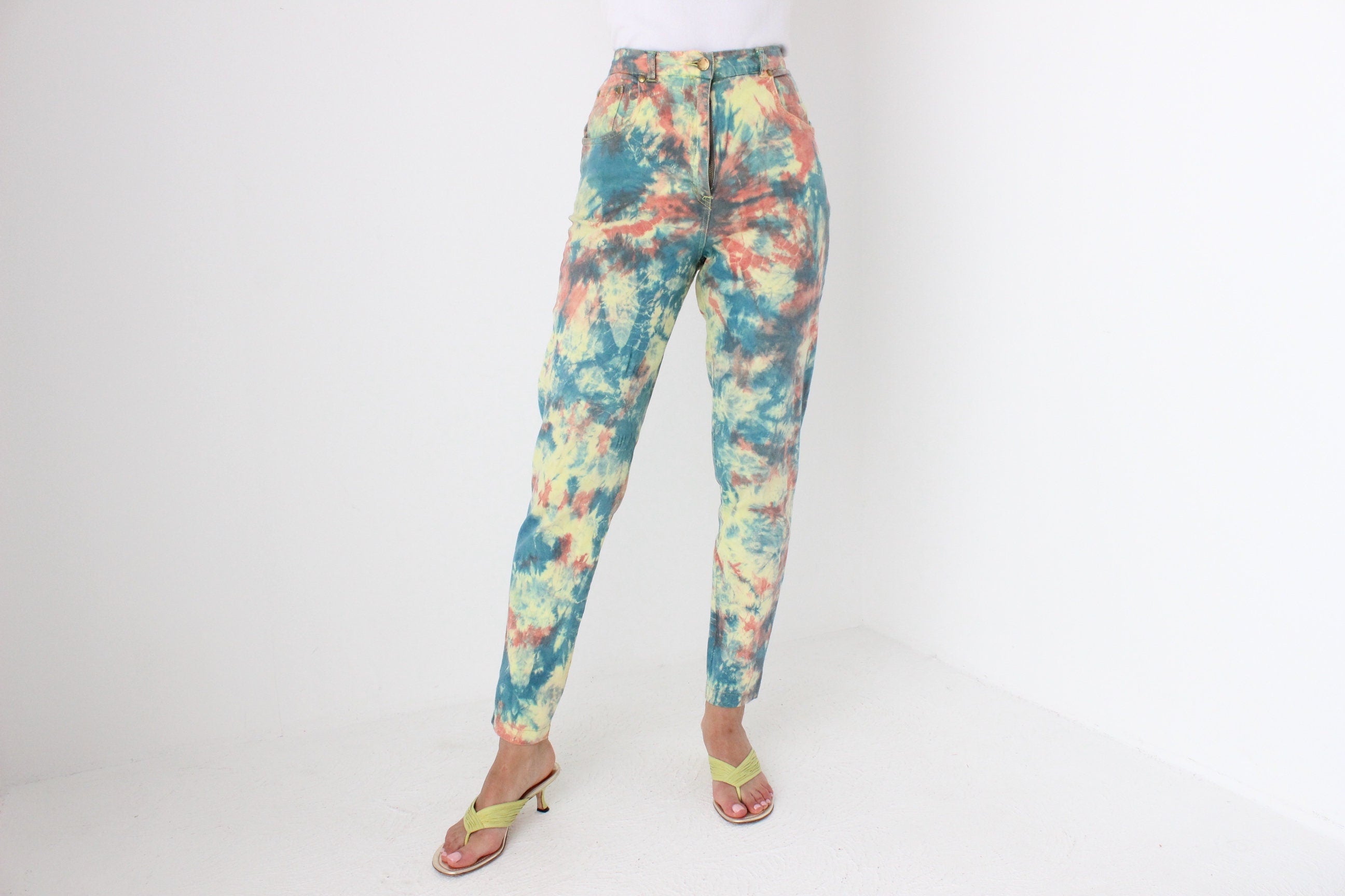 80s Artist Spatter High Waist Slim Stretch Jeans