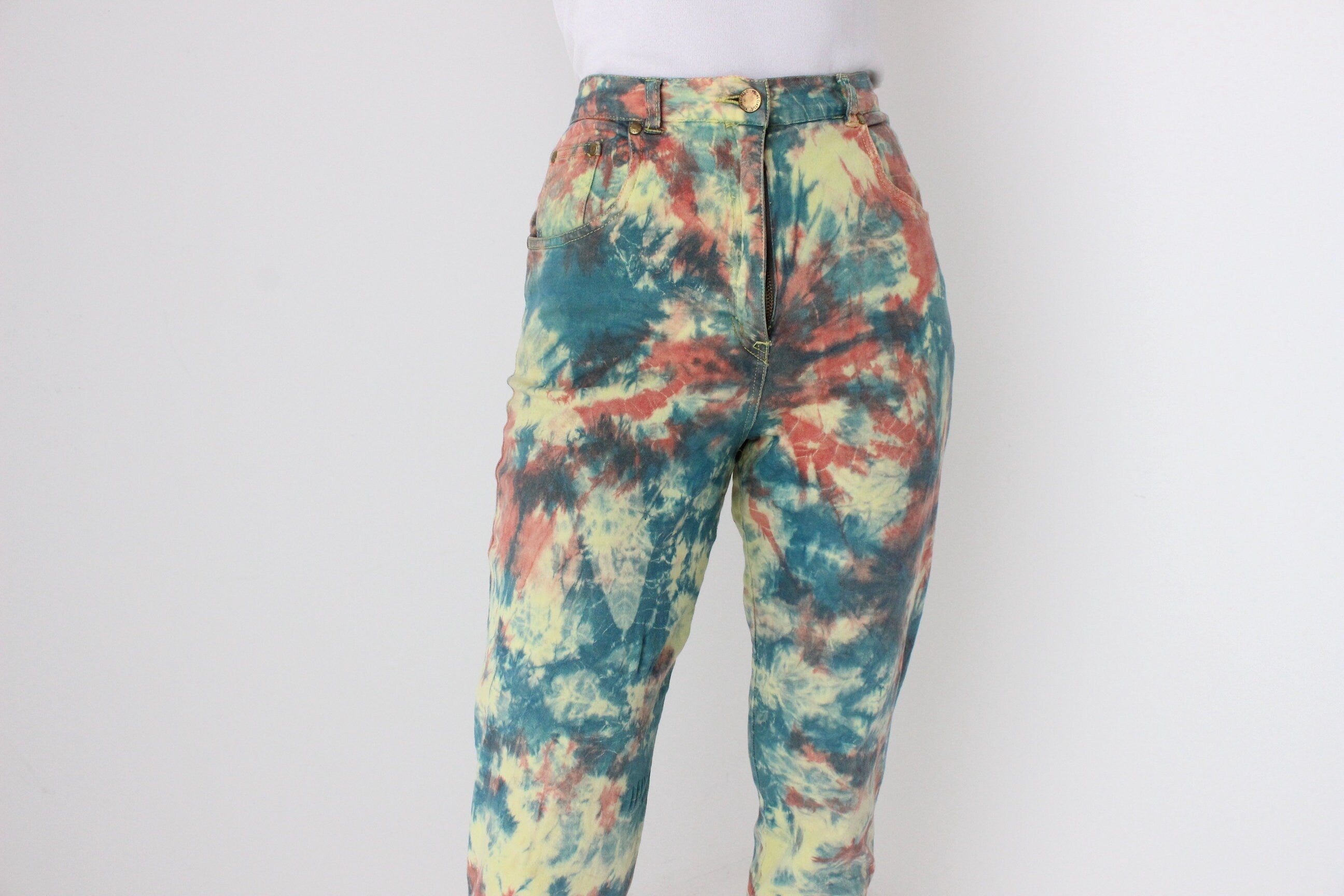 80s Artist Spatter High Waist Slim Stretch Jeans