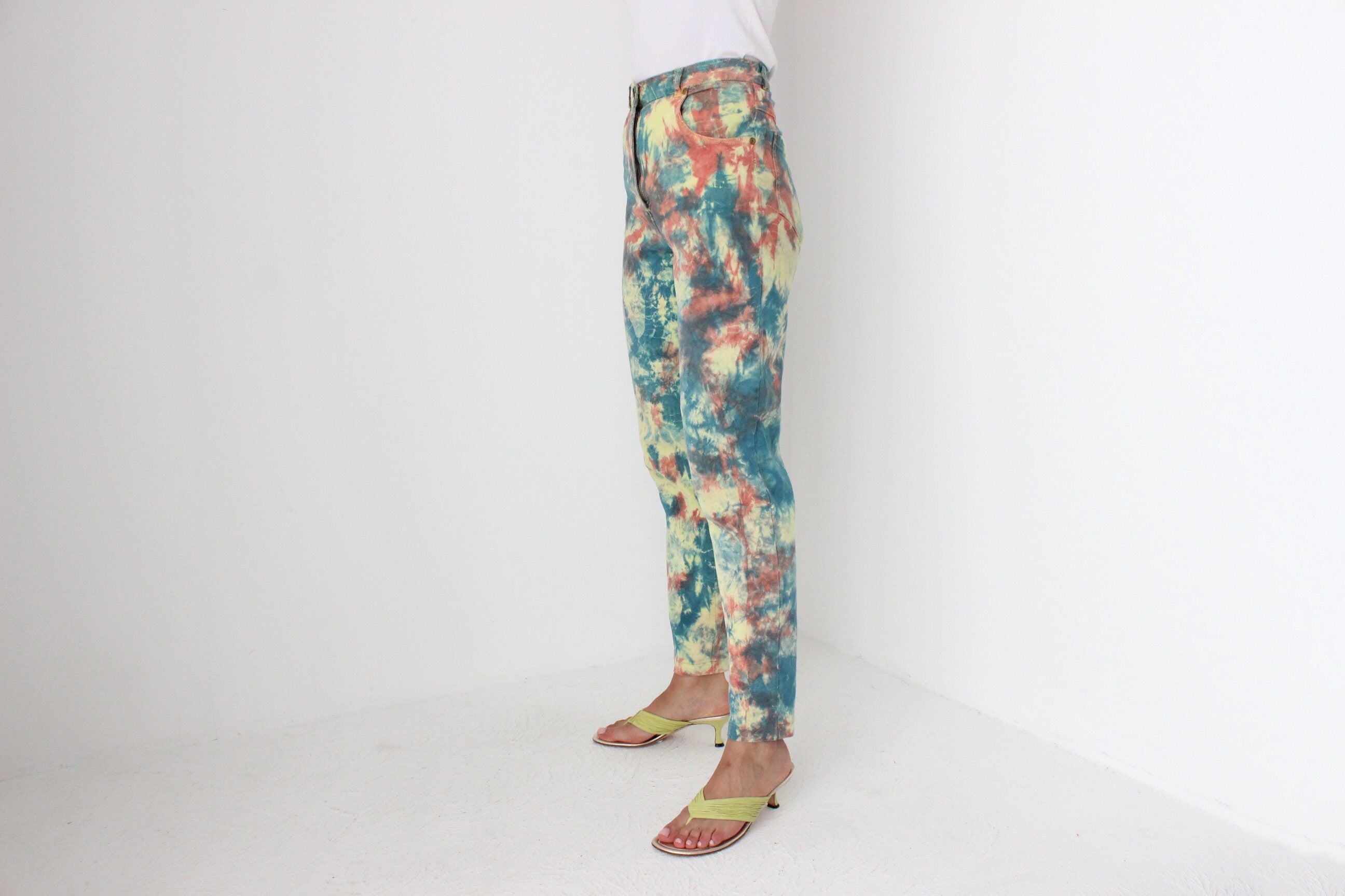 80s Artist Spatter High Waist Slim Stretch Jeans