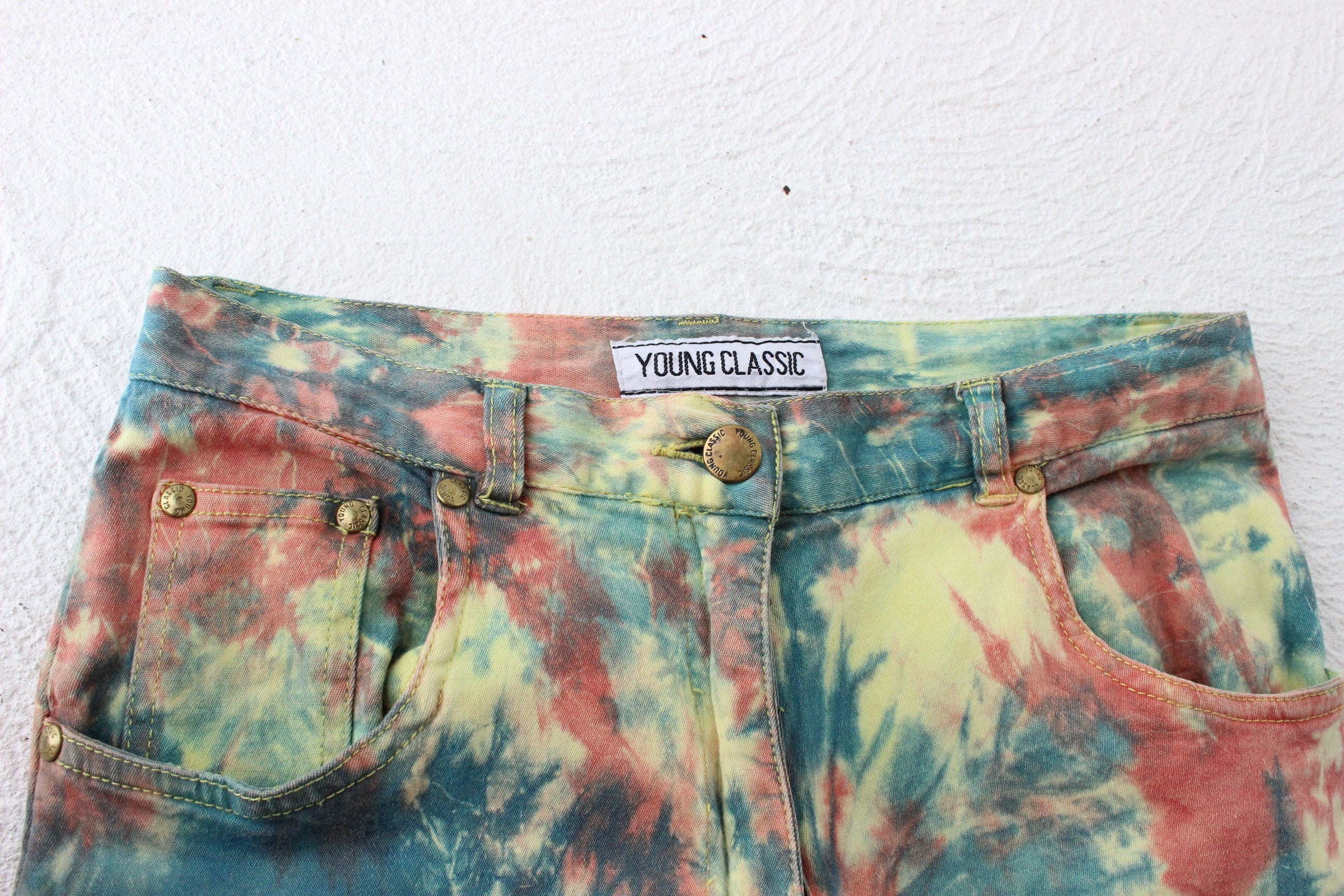 80s Artist Spatter High Waist Slim Stretch Jeans