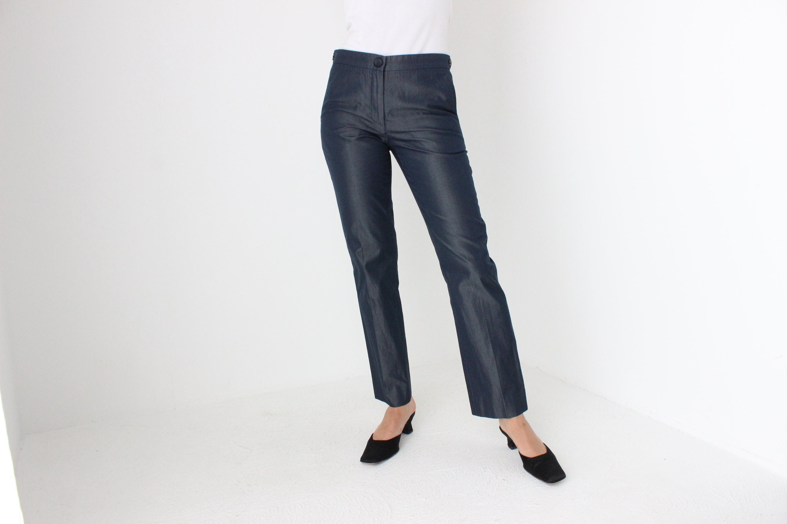 Y2K Marc Jacobs Midnight Blue Metallic Pants