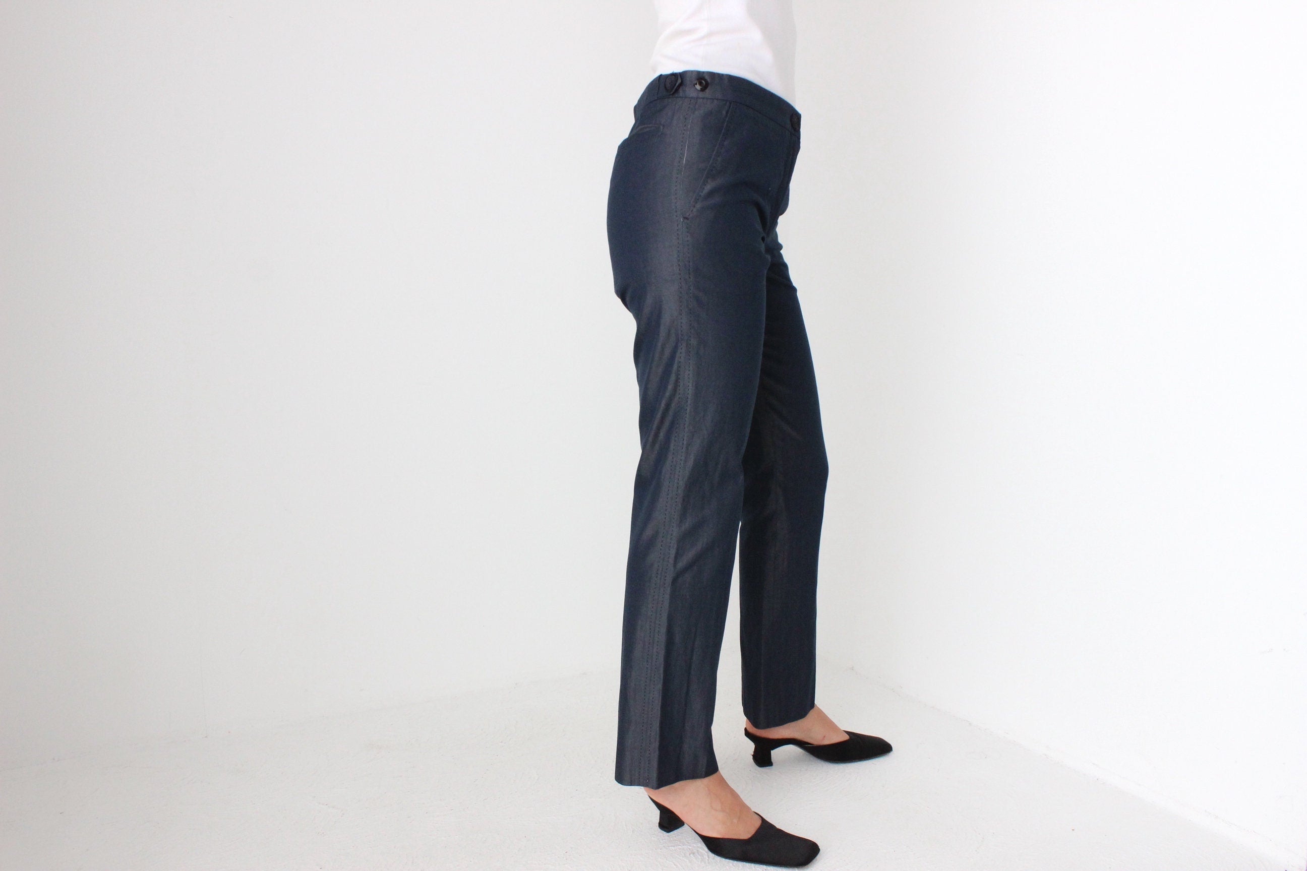 Y2K Marc Jacobs Midnight Blue Metallic Pants