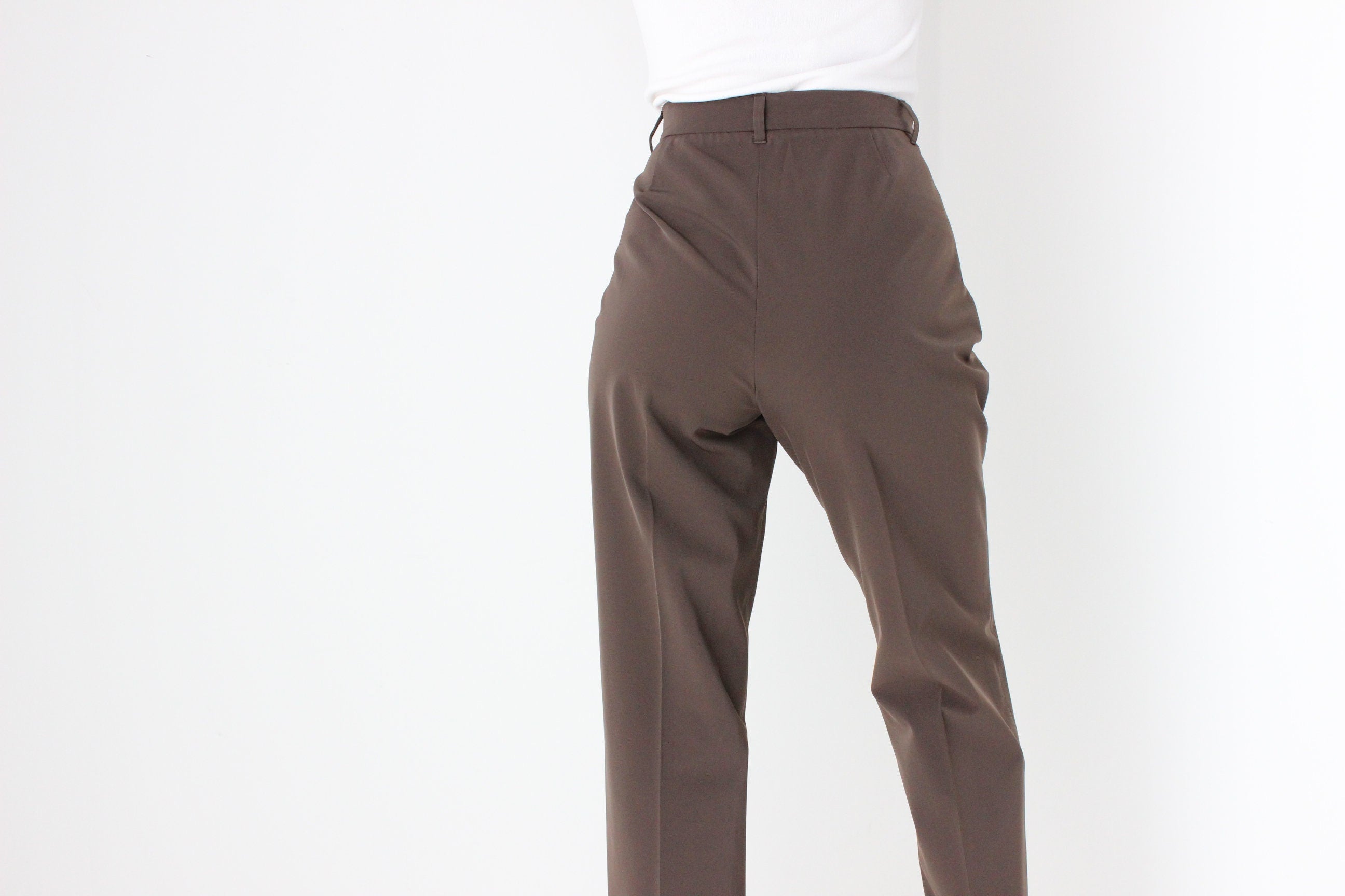 90s Vintage PRADA Chocolate Tailored High Waist Trousers