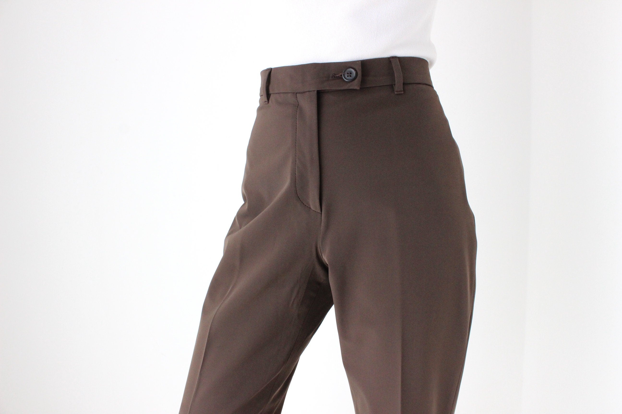 90s Vintage PRADA Chocolate Tailored High Waist Trousers