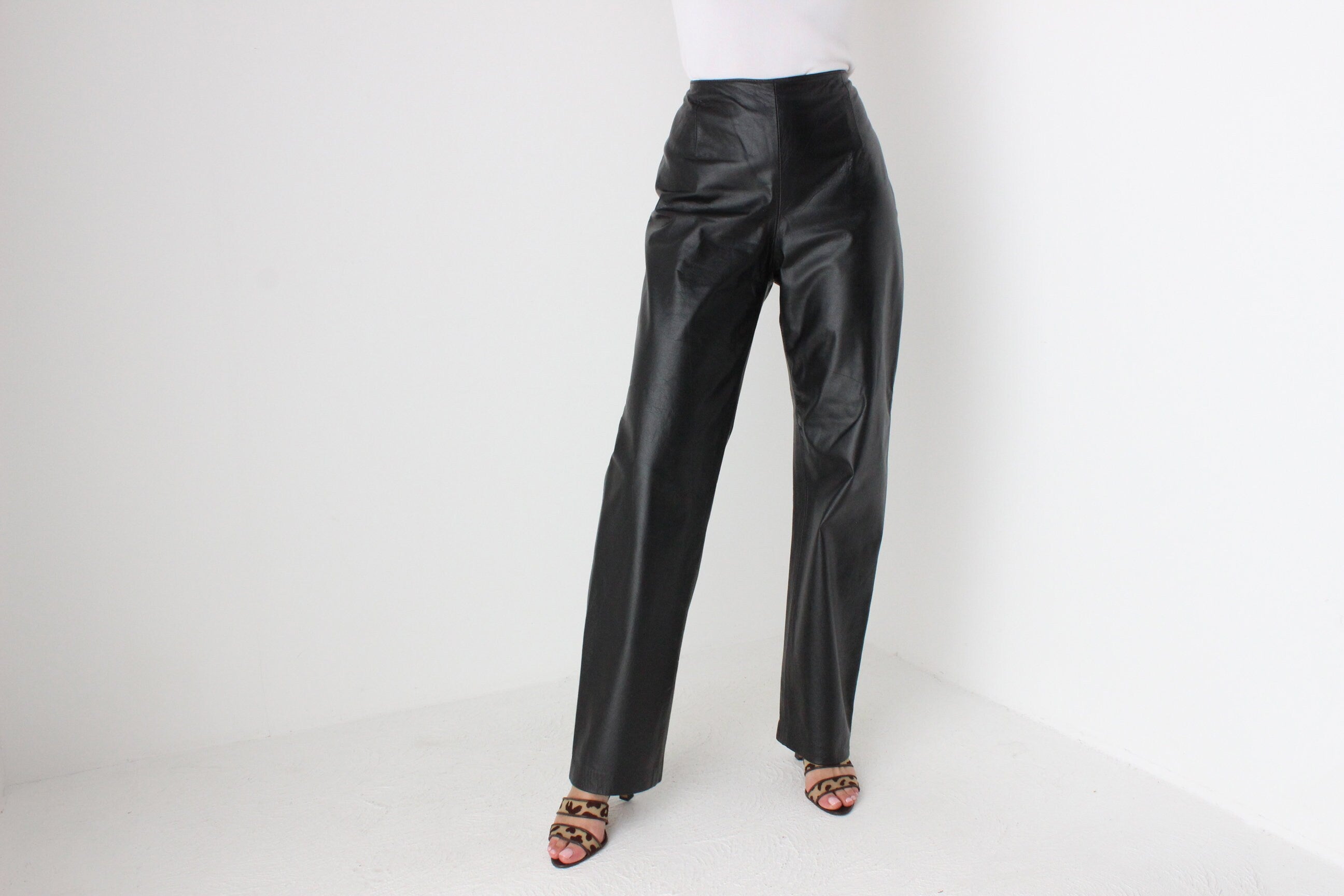 1990s Australian Designer George Gross Leather Trousers