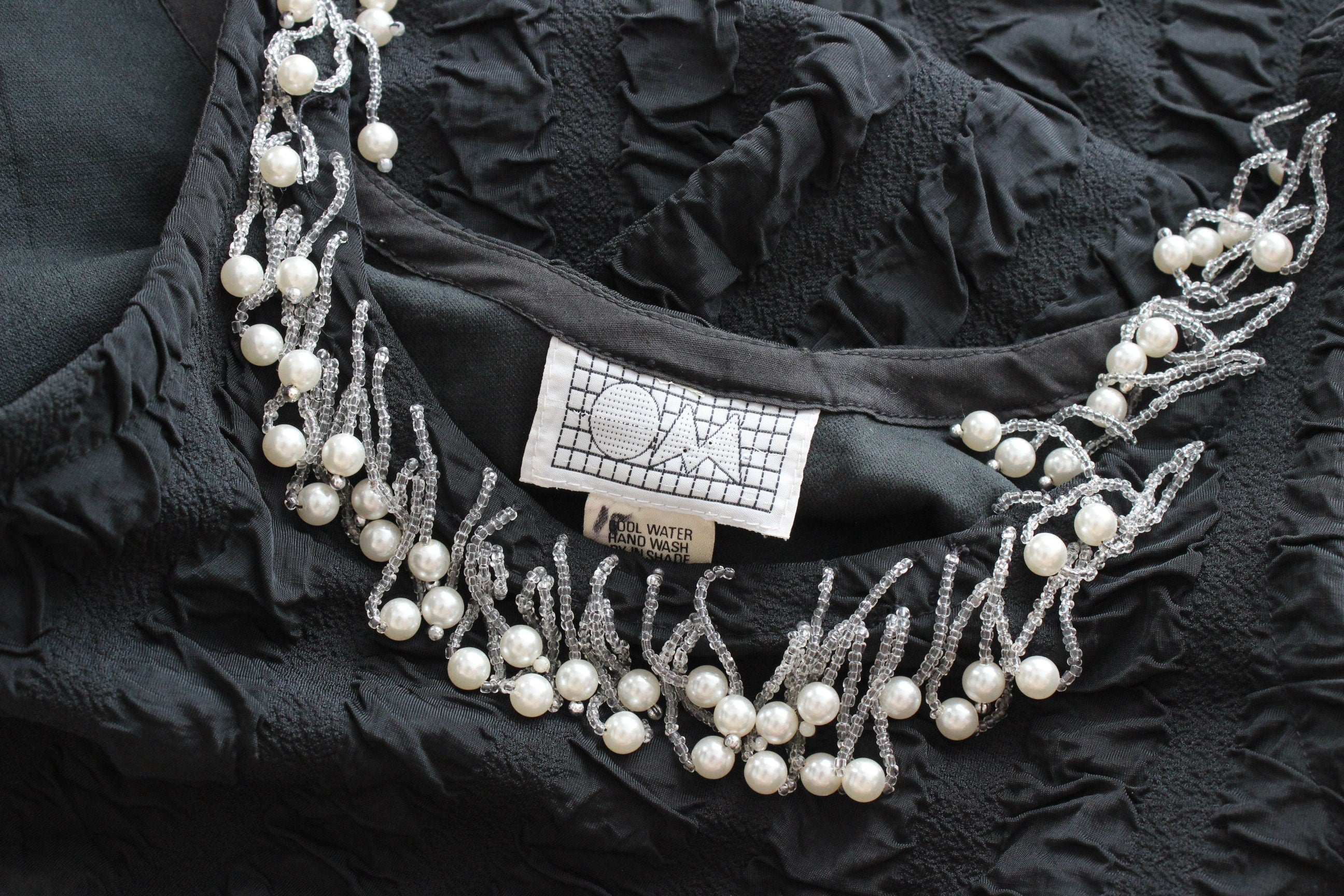 80s Super Stretch Pearl & Bead Encrusted Bodycon