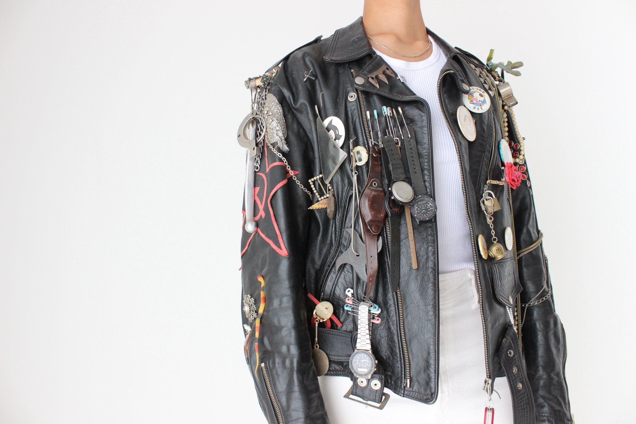 Punk Artefact! 80s Lethal Leather Moto w/ 100 Amazing Embellishments