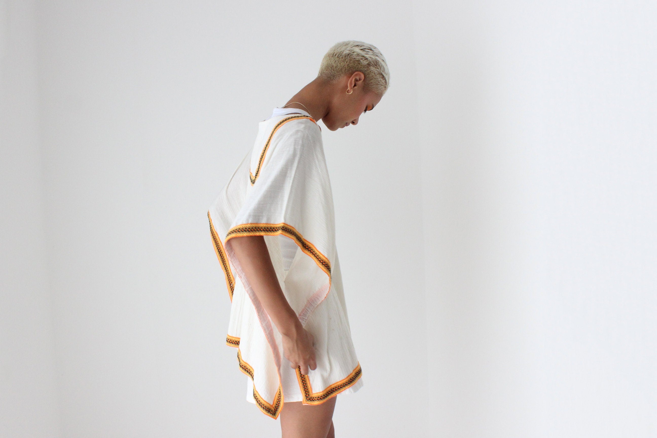 90s Thai Cotton Gauze Smock Top
