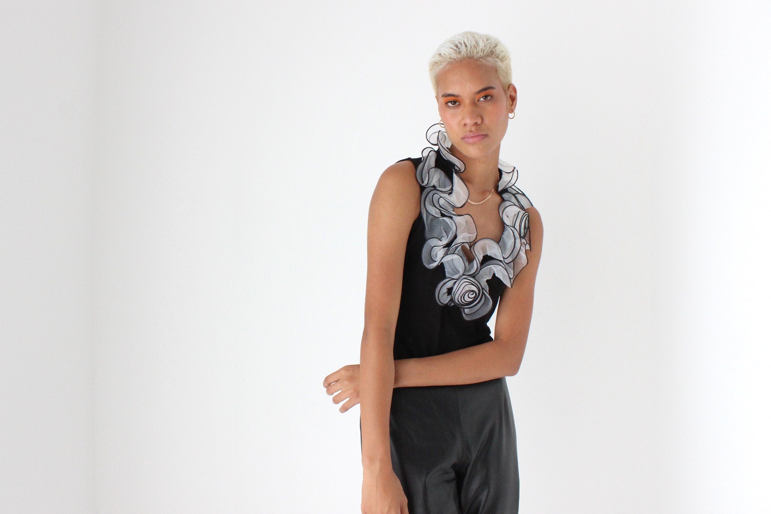 Avant Garde 2000s Origami Ruffle Top