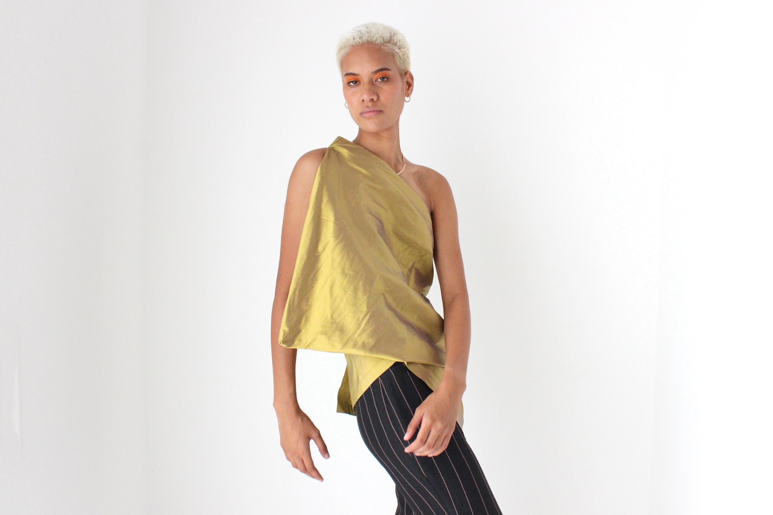 2000s Sculptural 3D Silk Top