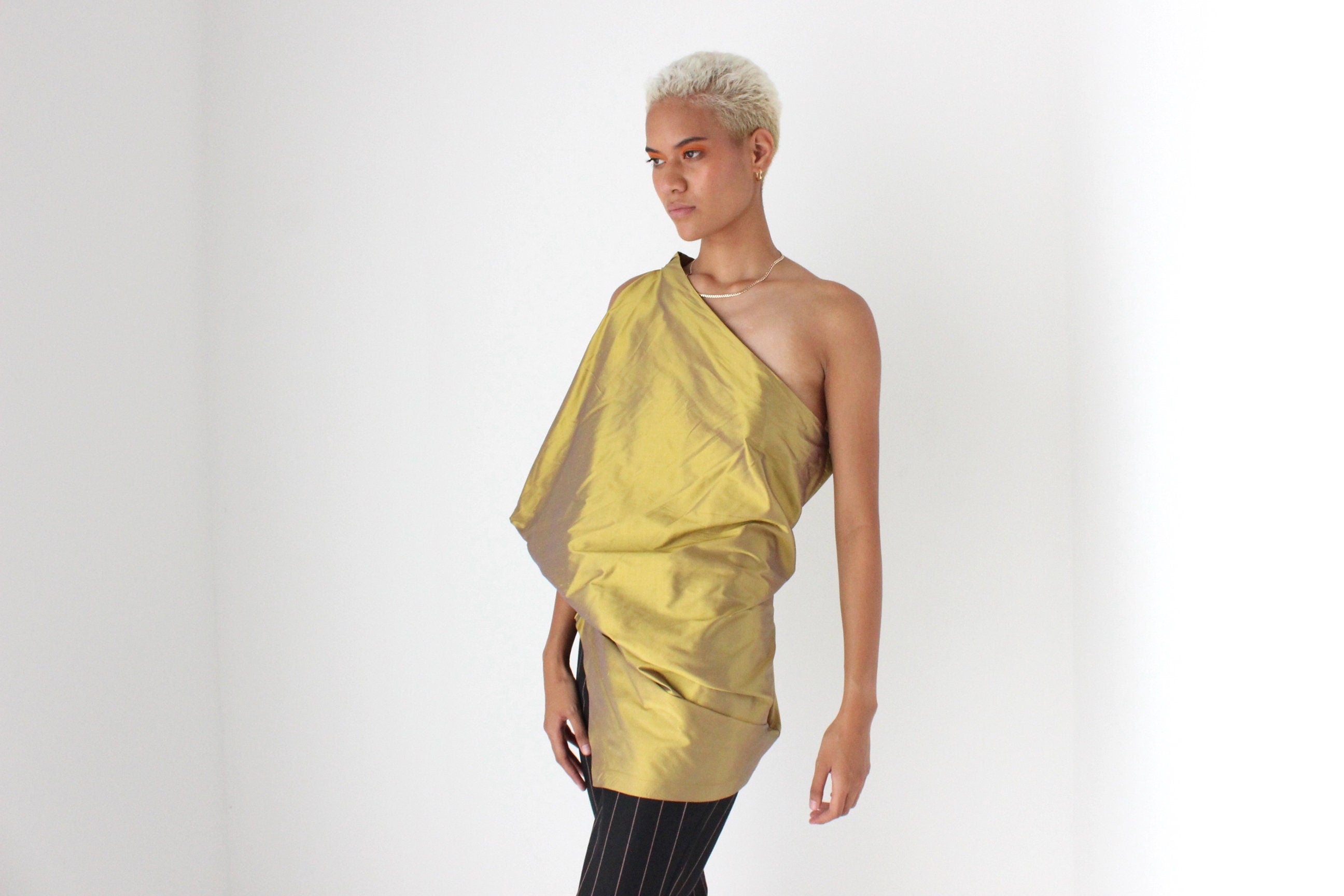 2000s Sculptural 3D Silk Top