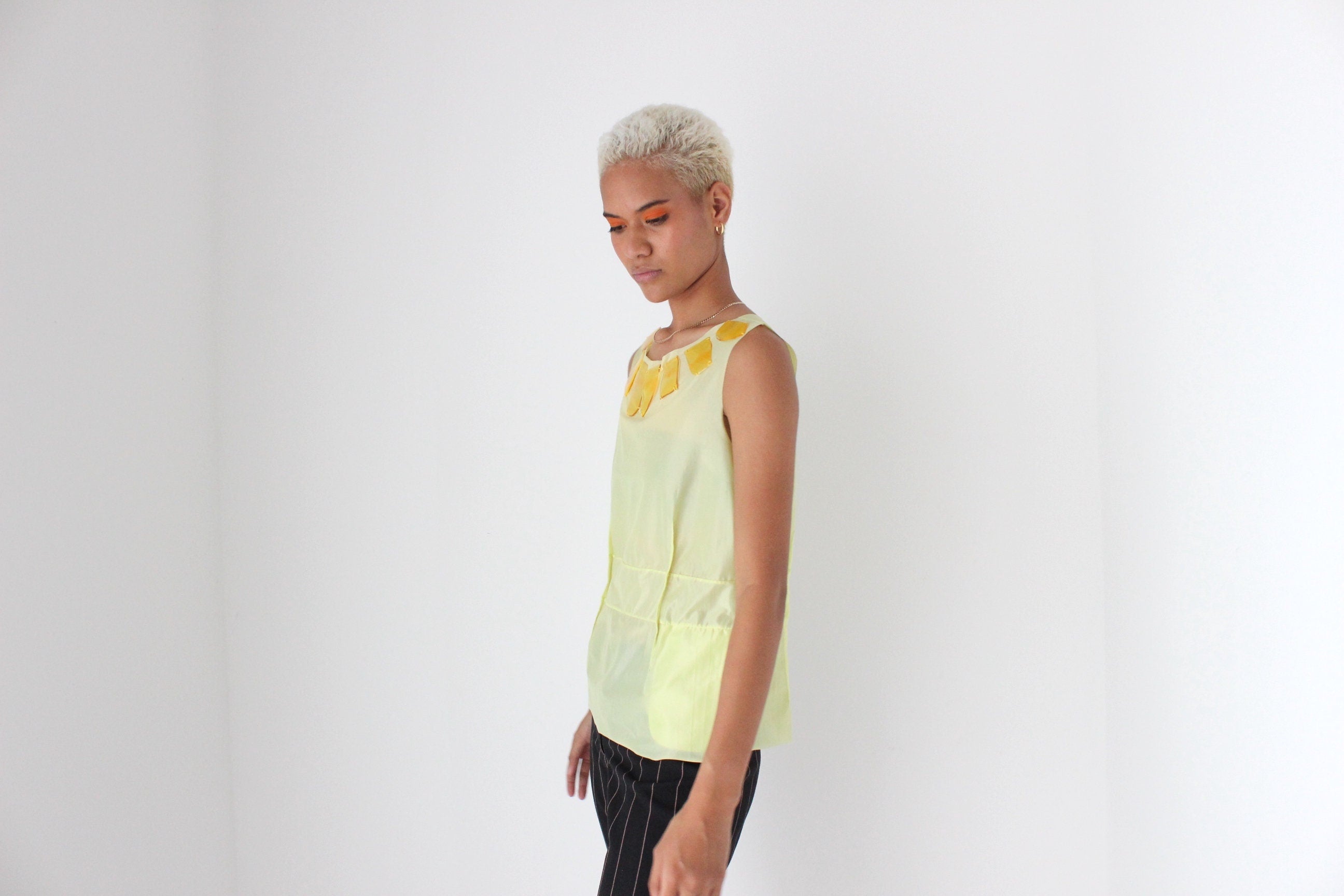 2000s Marni Acidic Neon Tank w/ Resin Pebble Detailing