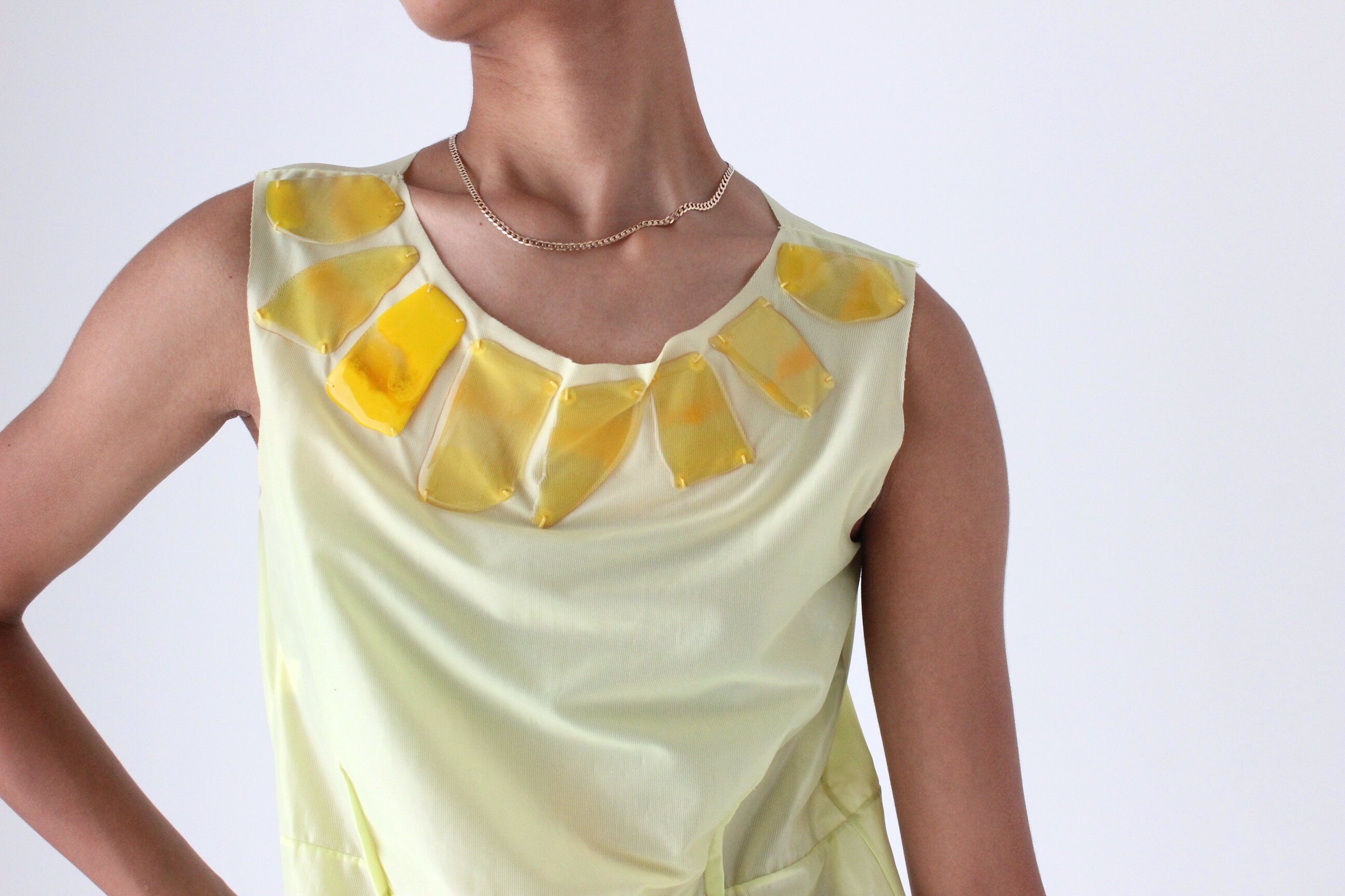 2000s Marni Acidic Neon Tank w/ Resin Pebble Detailing