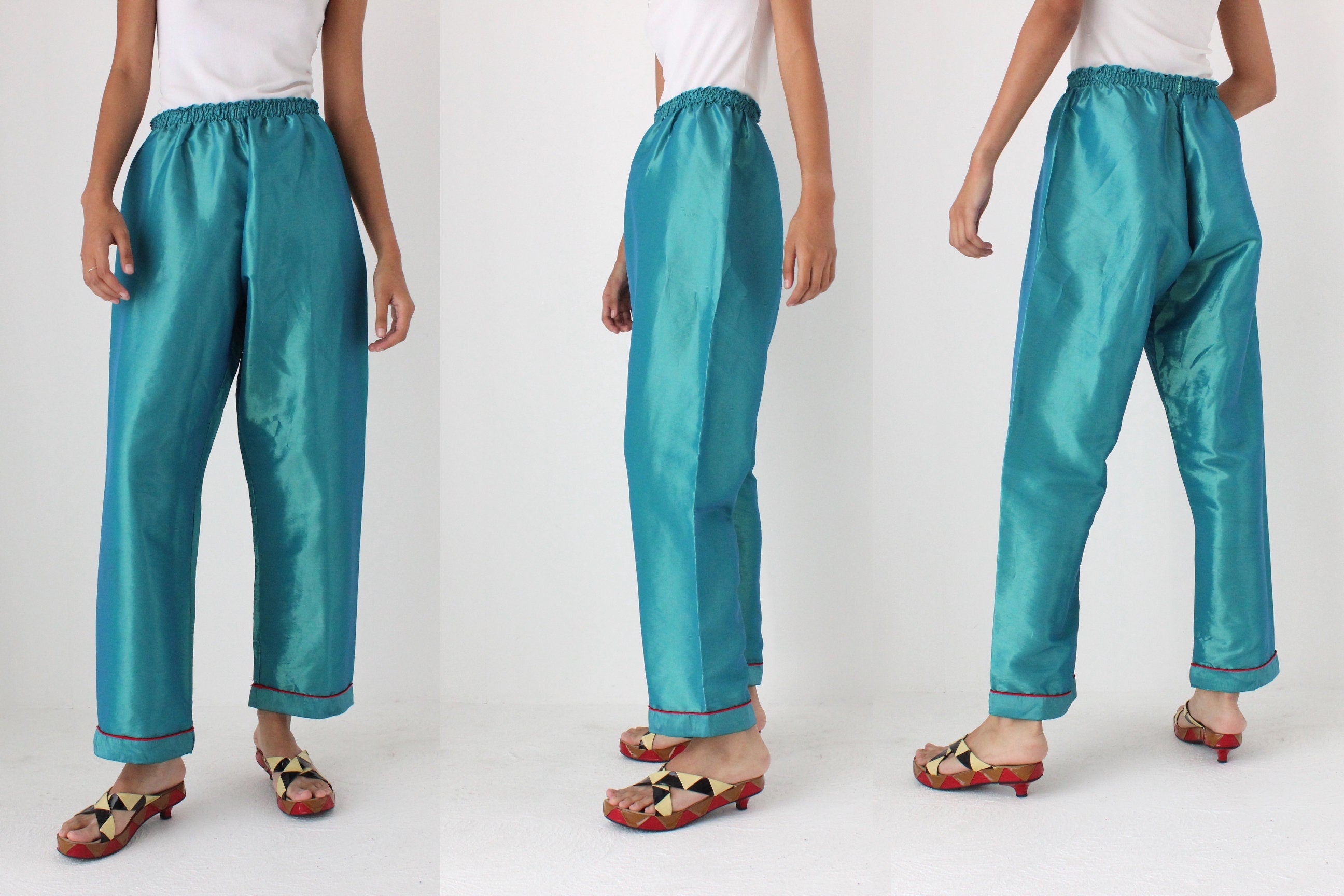 Amazing 80s Holographic Two Piece Chinese Lounge Suit Set