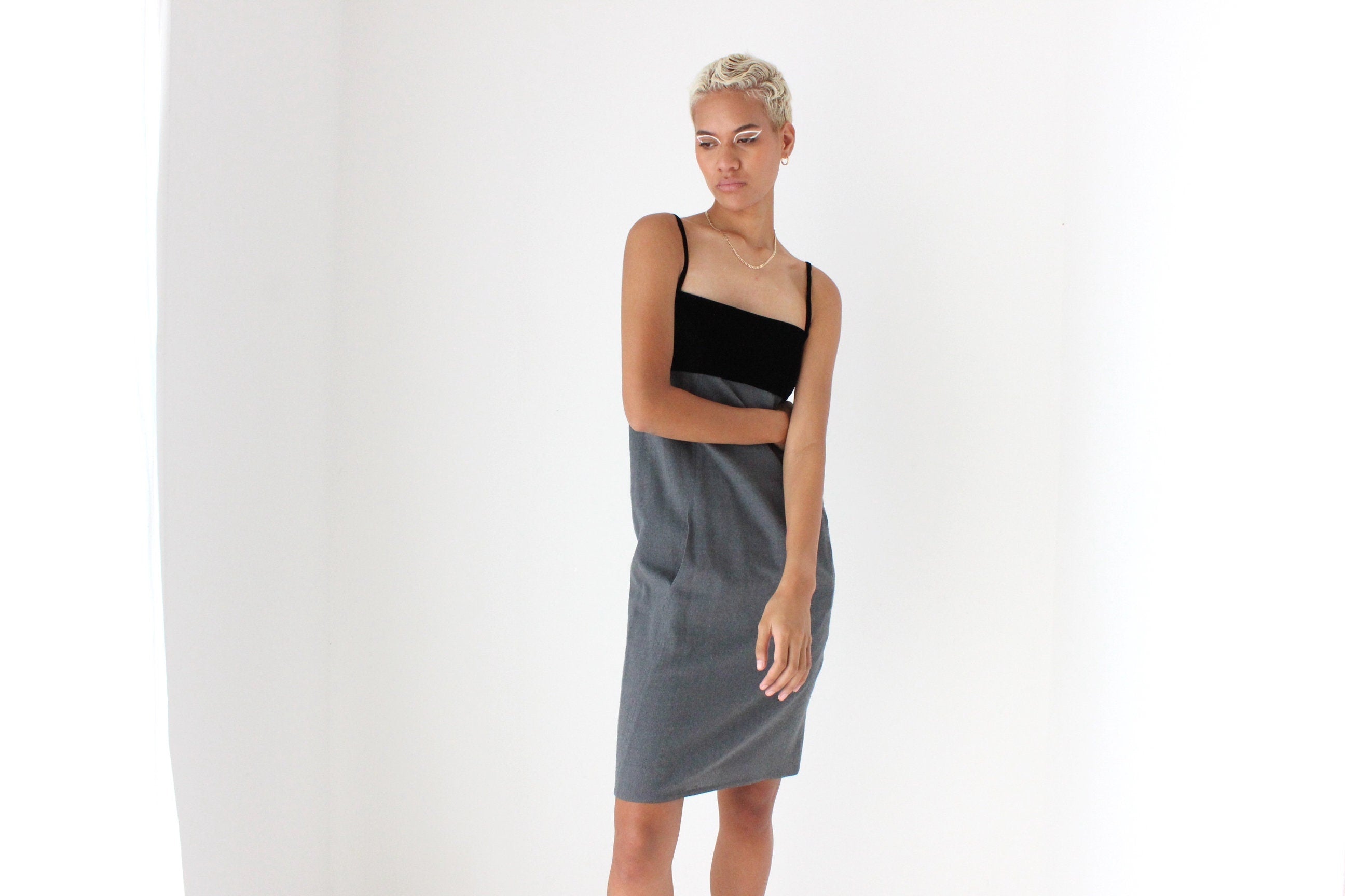 Funky 90s Karl Lagerfeld Velvet & Wool Smock