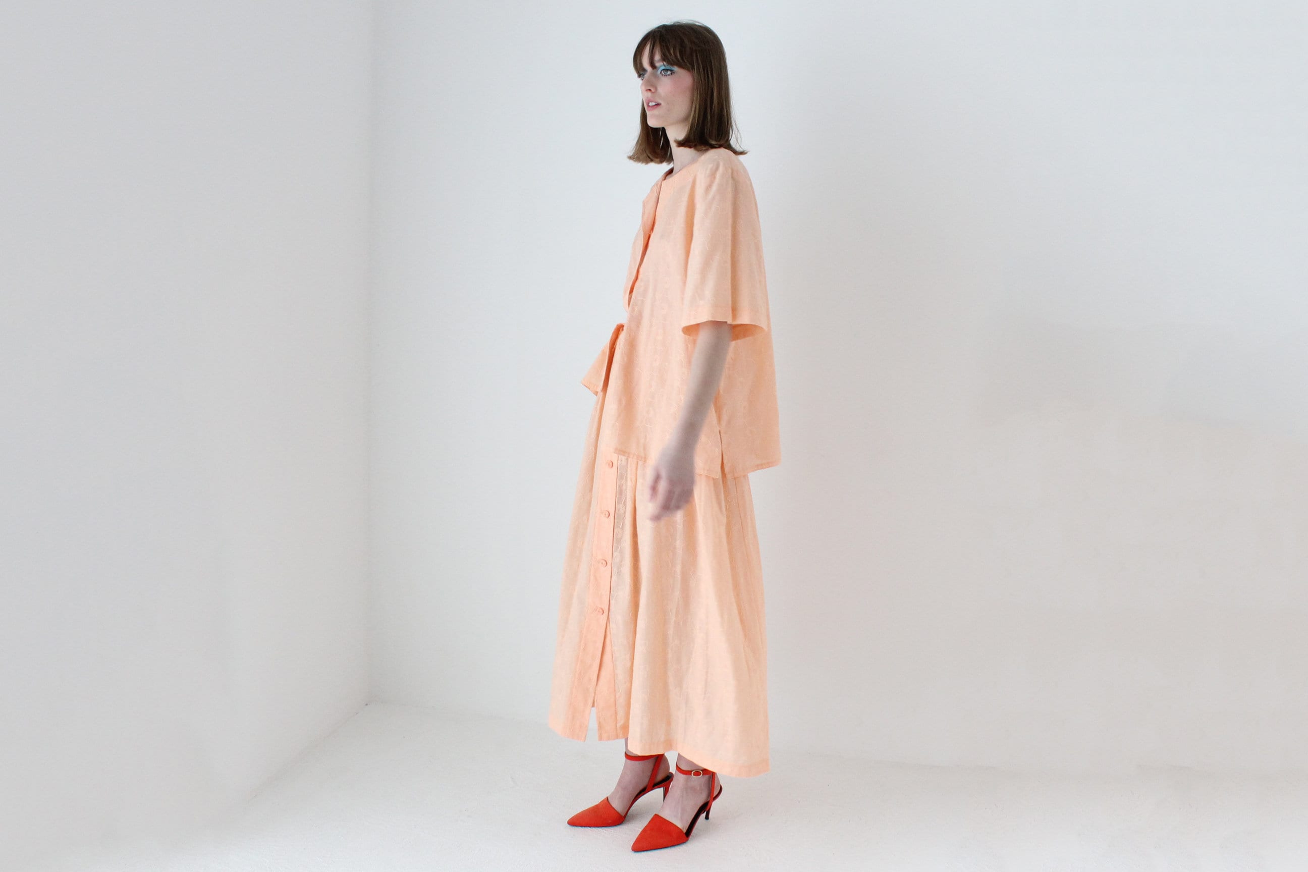 80s Sherbet Cotton Roomy Top + Circle Skirt Set