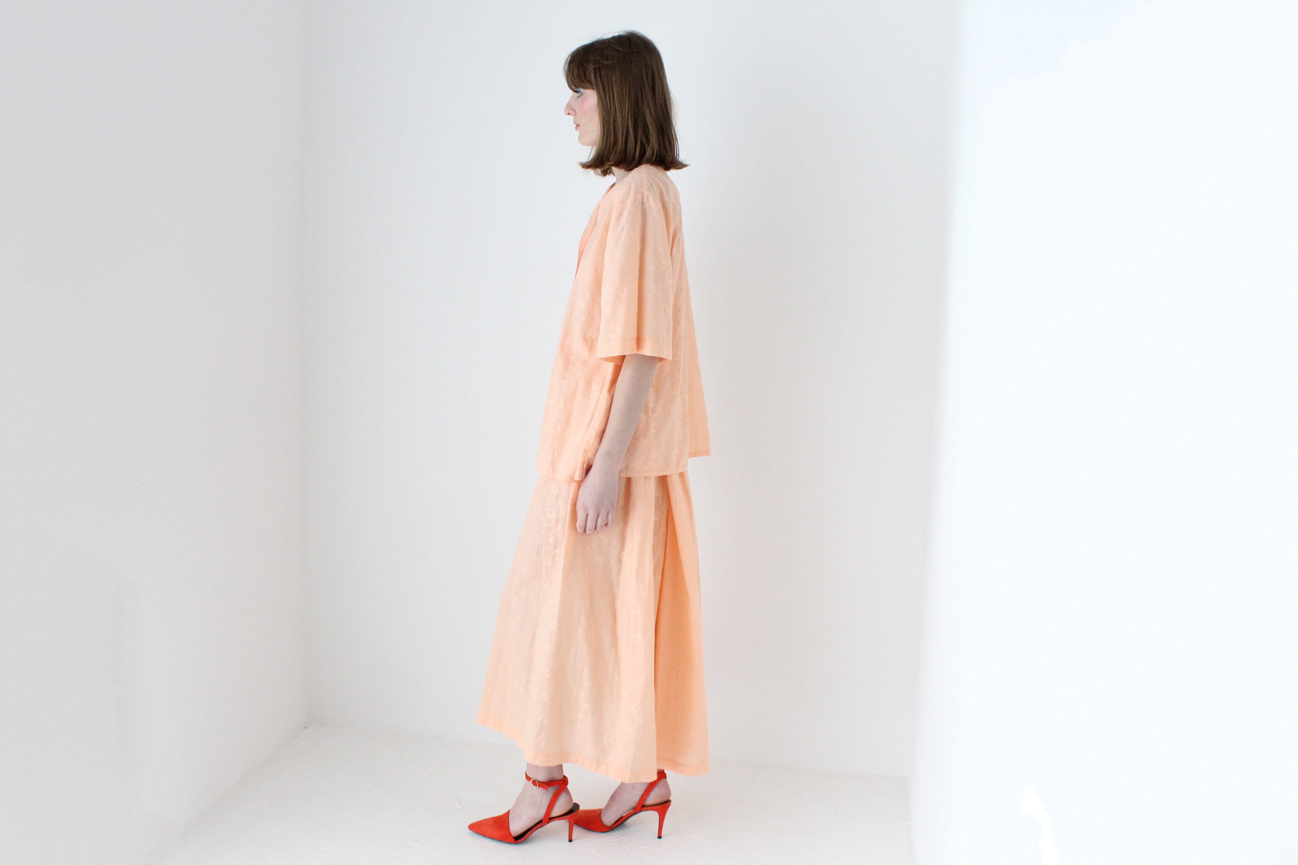 80s Sherbet Cotton Roomy Top + Circle Skirt Set