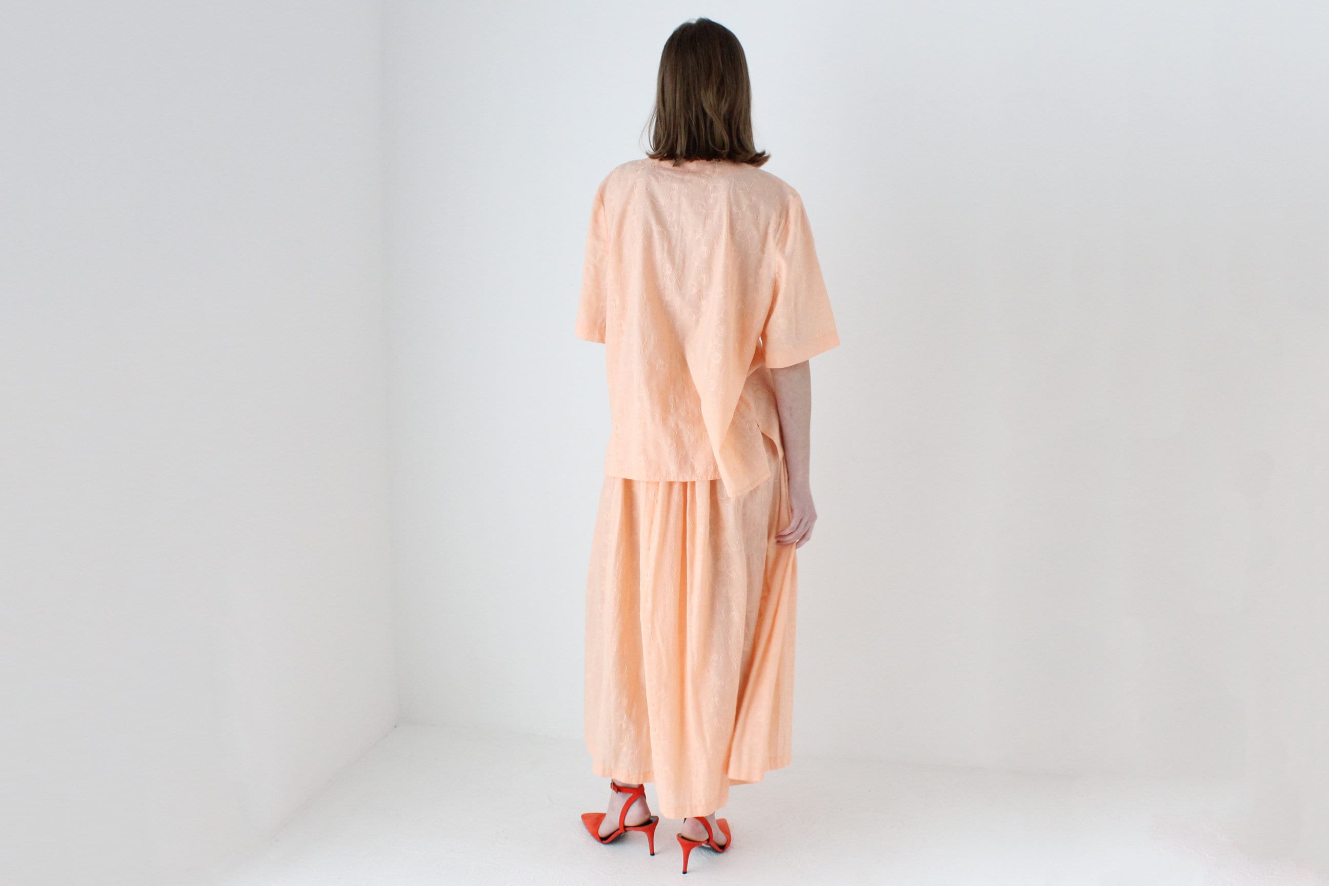 80s Sherbet Cotton Roomy Top + Circle Skirt Set