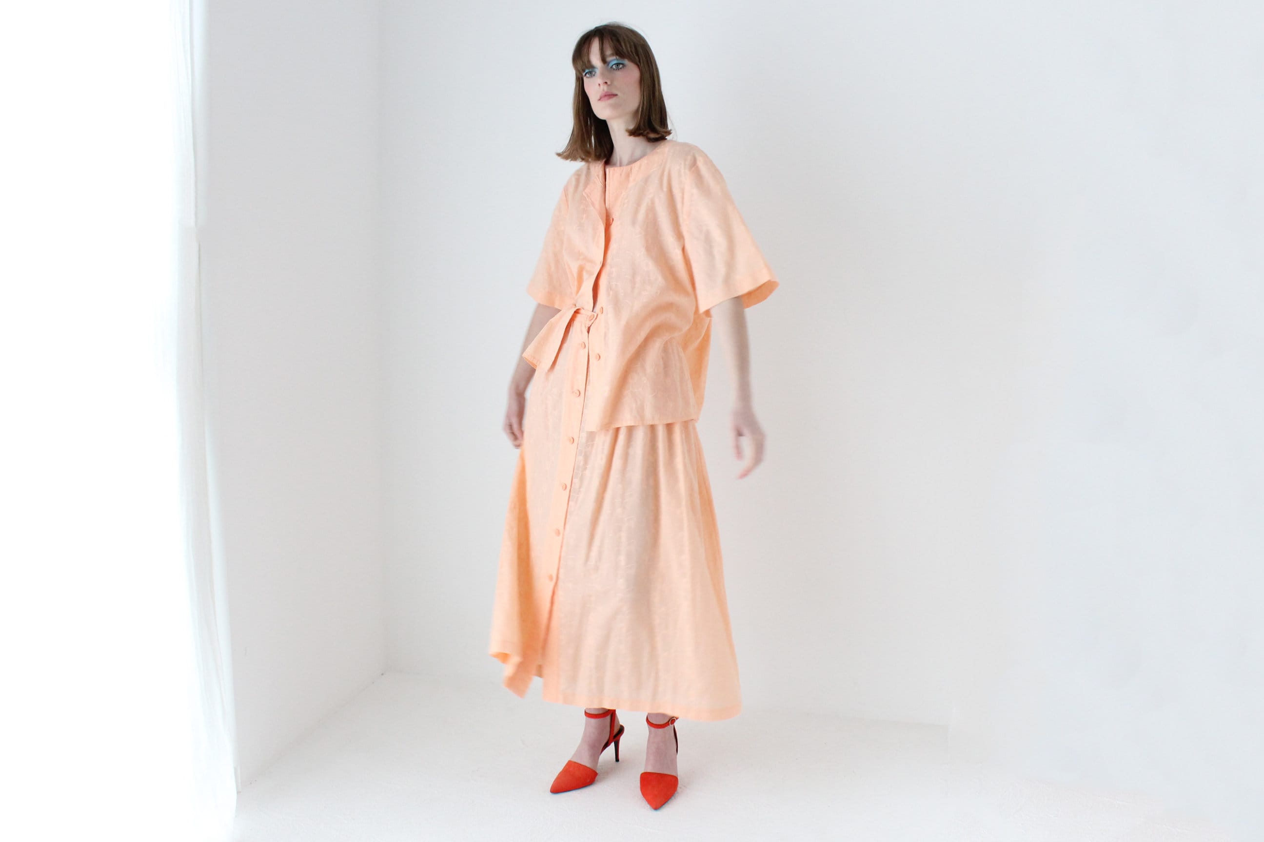 80s Sherbet Cotton Roomy Top + Circle Skirt Set