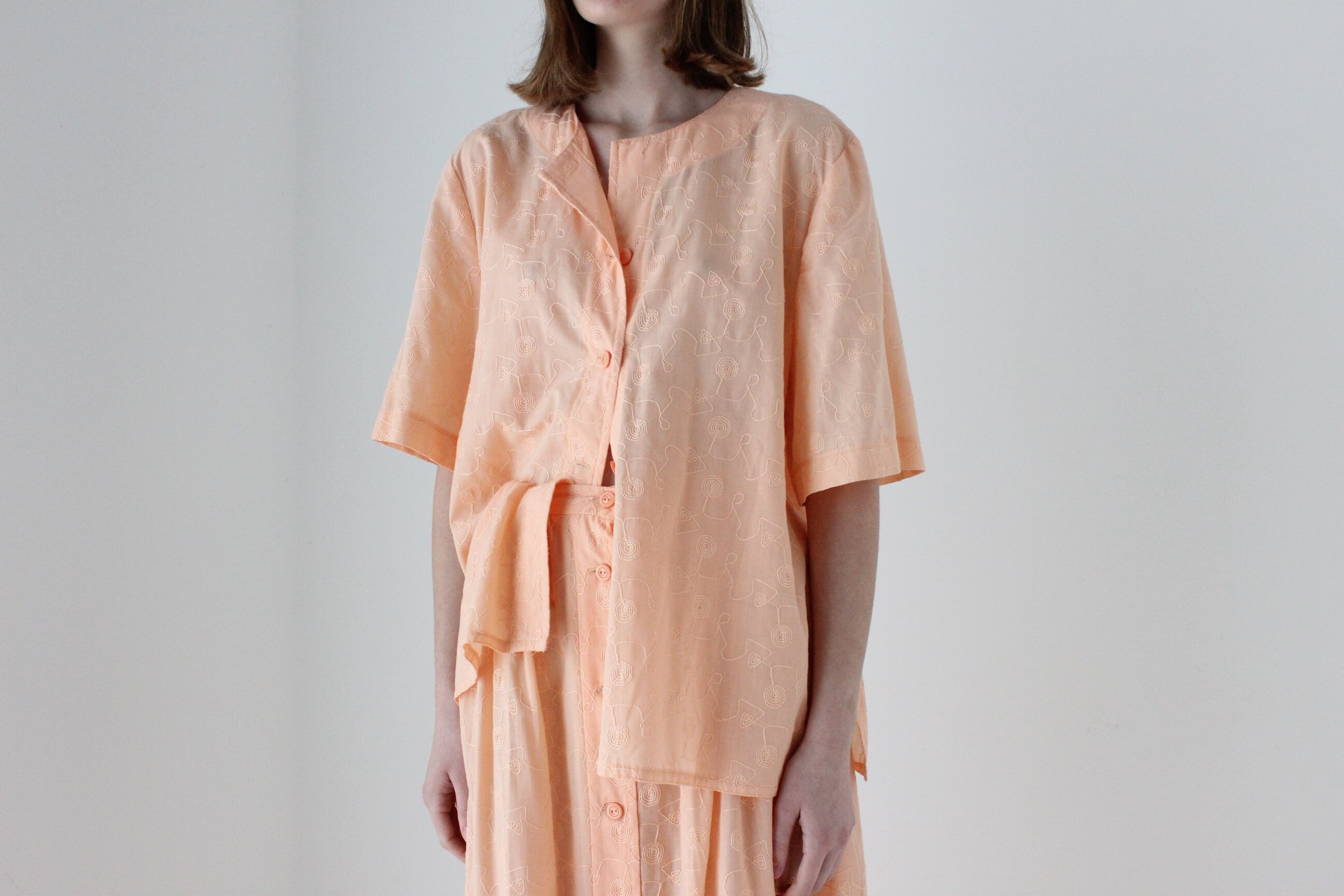 80s Sherbet Cotton Roomy Top + Circle Skirt Set