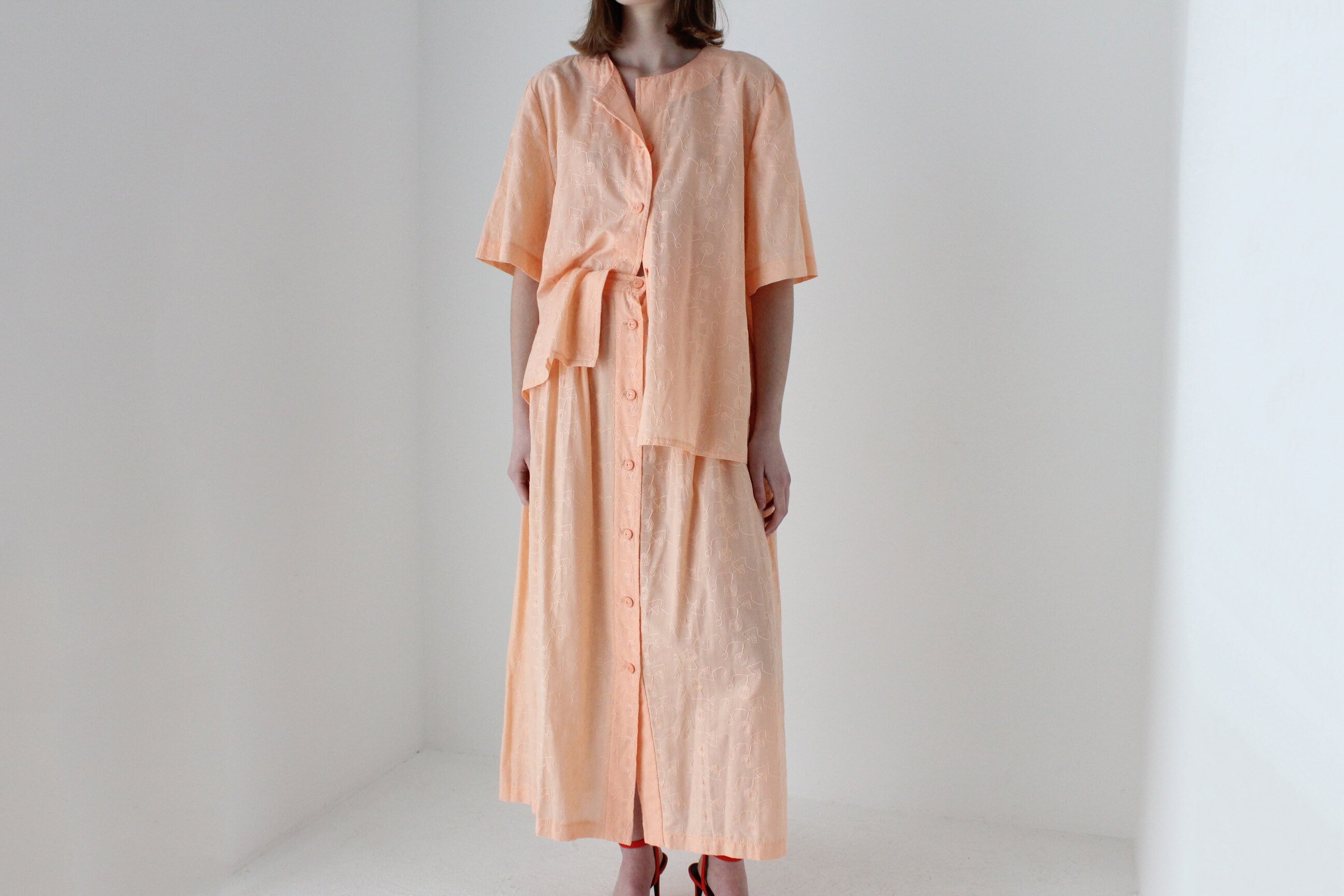 80s Sherbet Cotton Roomy Top + Circle Skirt Set