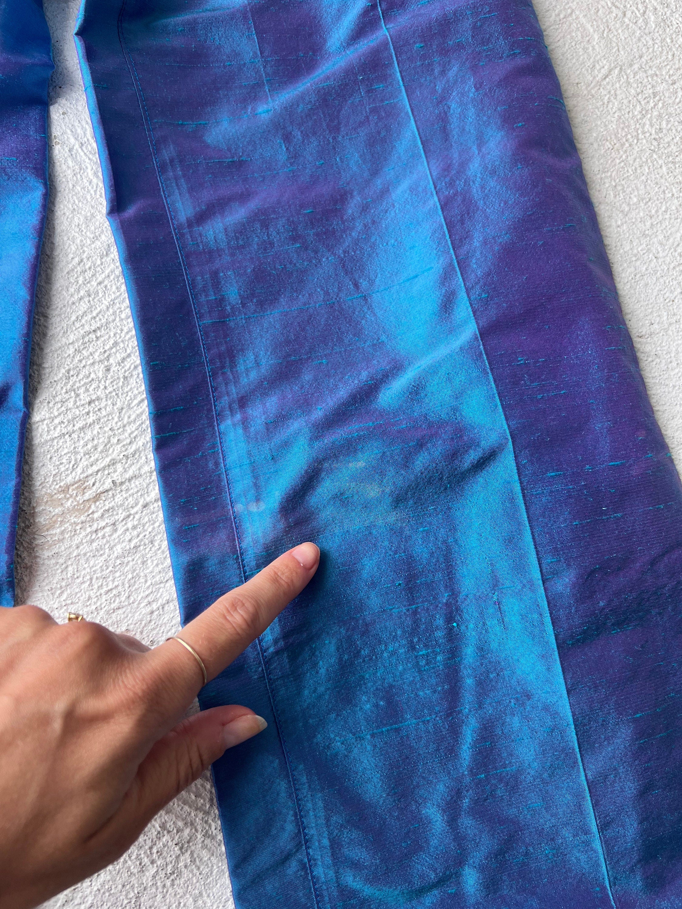 Donatella Versace 2000 Collection Raw Silk Holographic Jeans