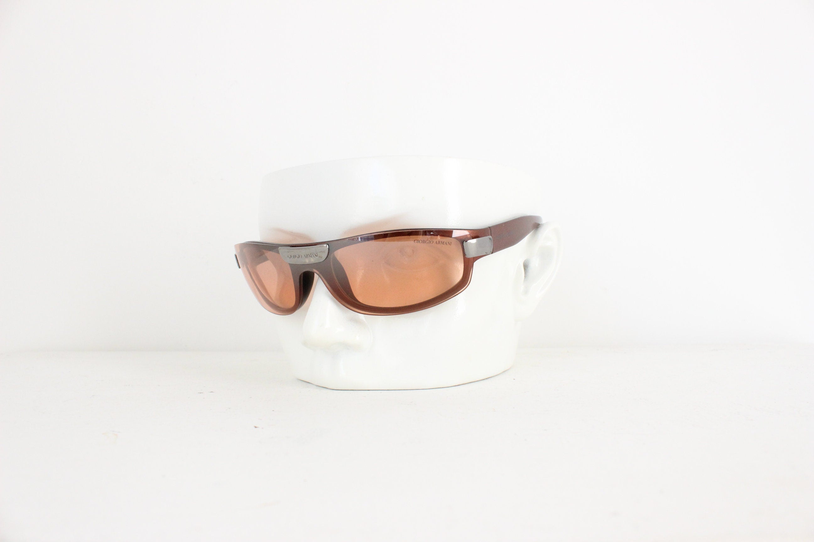 Giorgio Armani Y2K Futuristic Wraparound Sunglasses