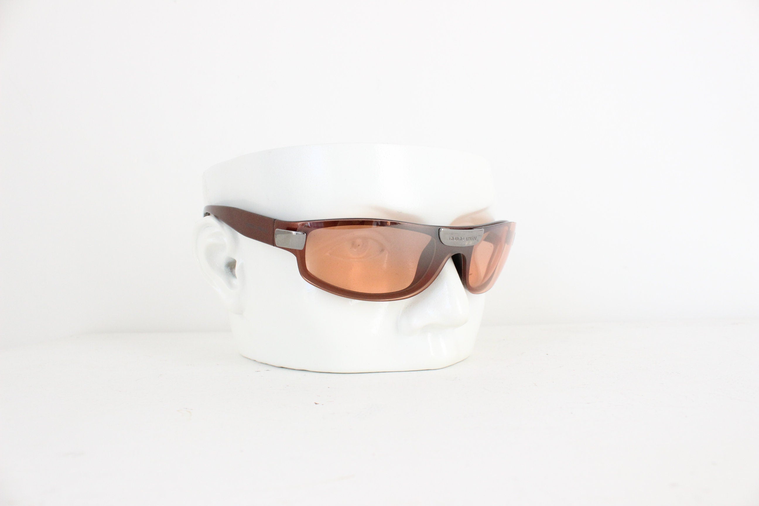 Giorgio Armani Y2K Futuristic Wraparound Sunglasses