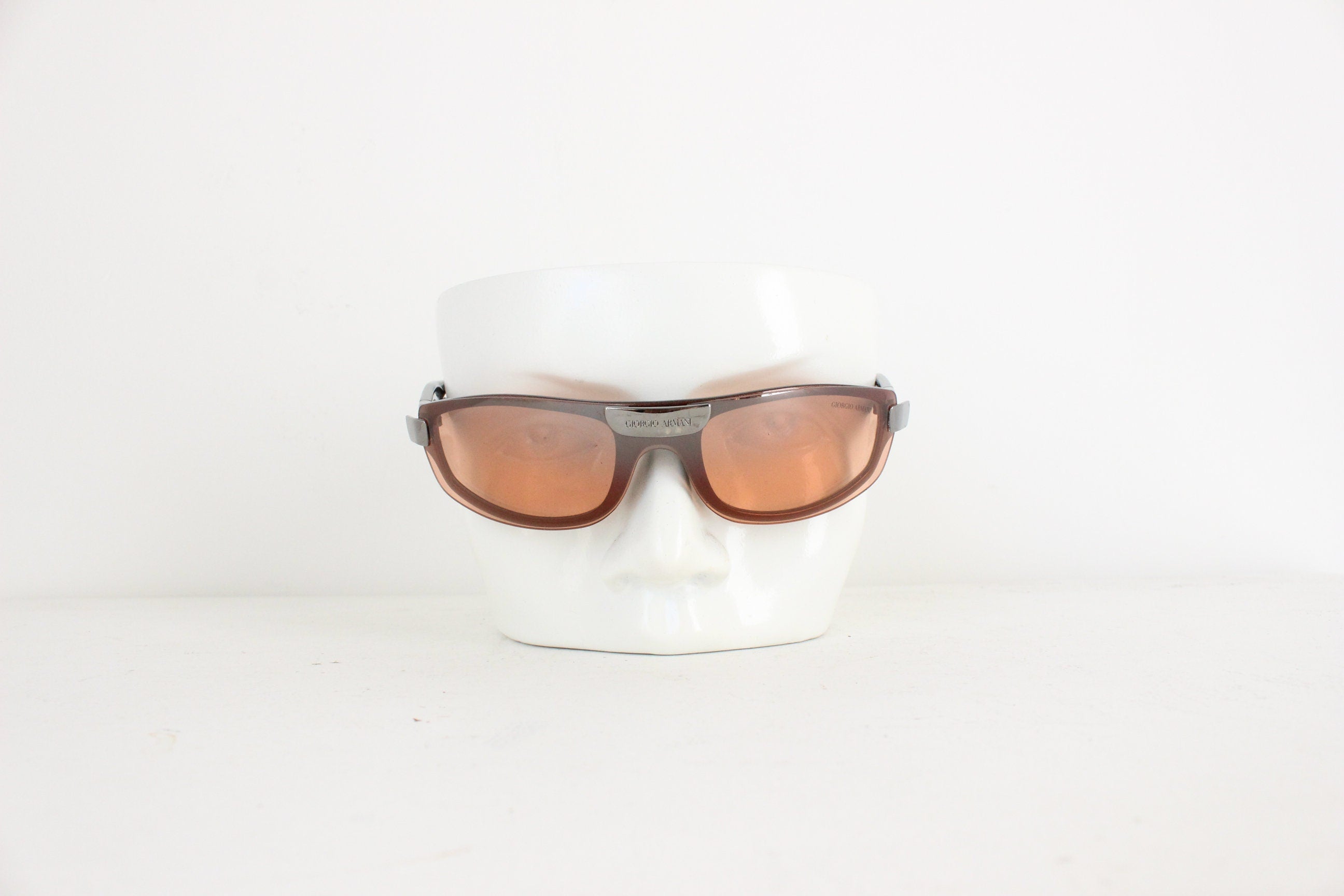 Giorgio Armani Y2K Futuristic Wraparound Sunglasses