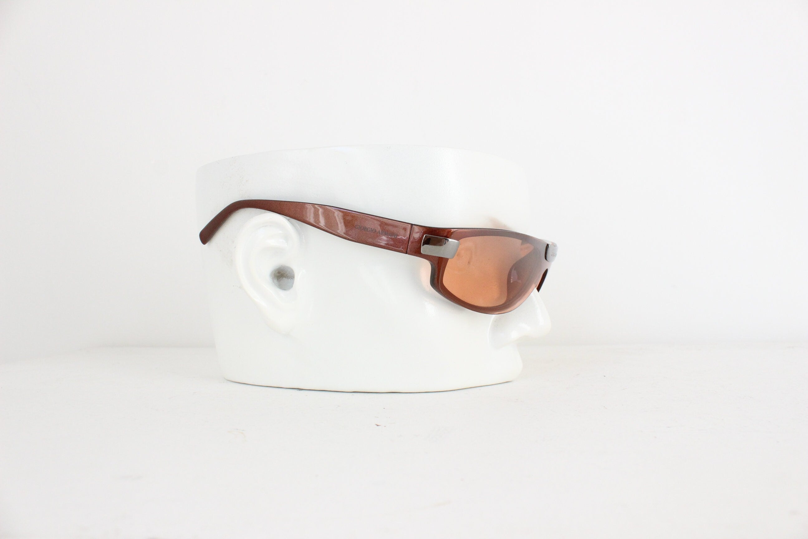 Giorgio Armani Y2K Futuristic Wraparound Sunglasses