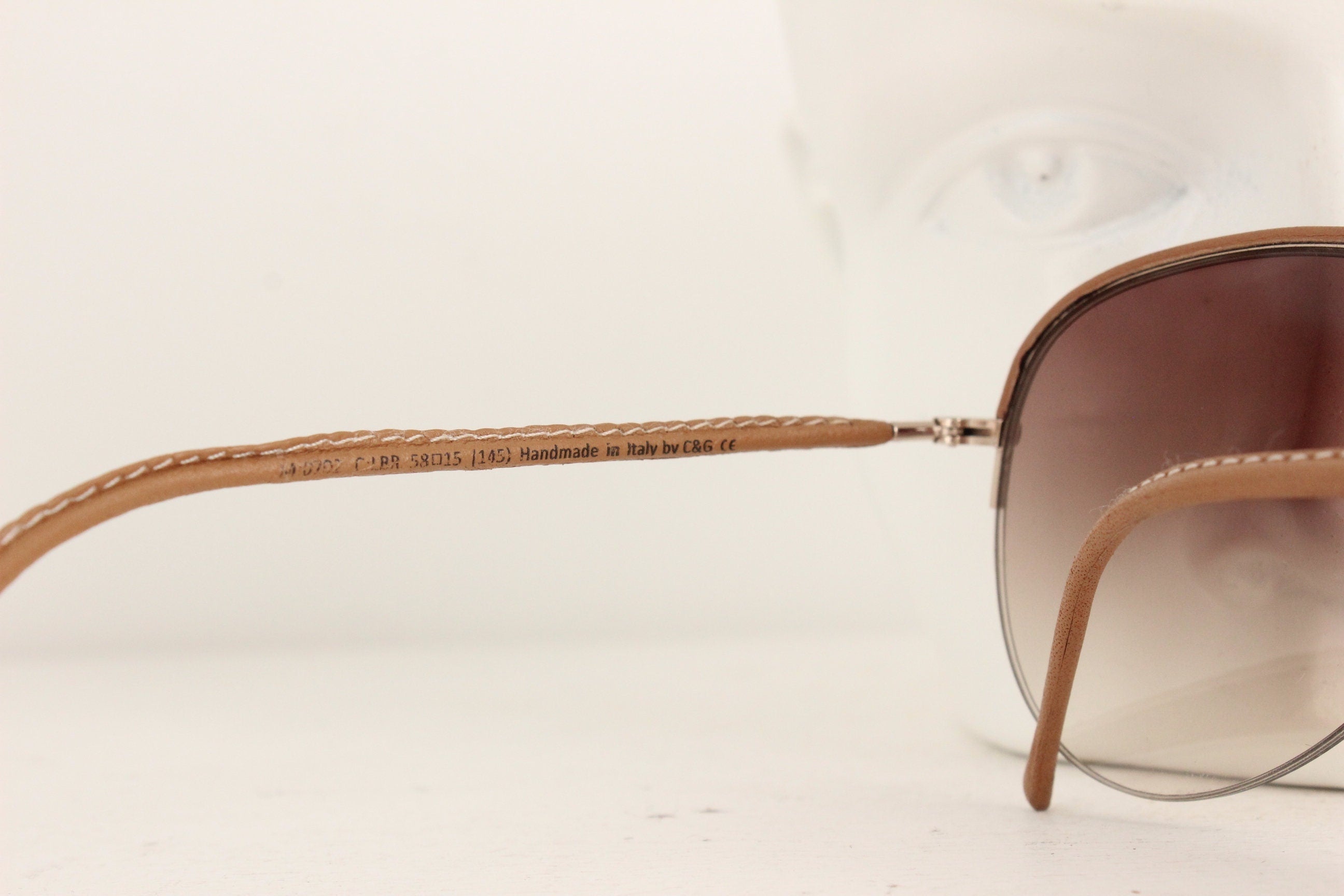 Cutler & Gross Leather Trimmed Classic Aviators