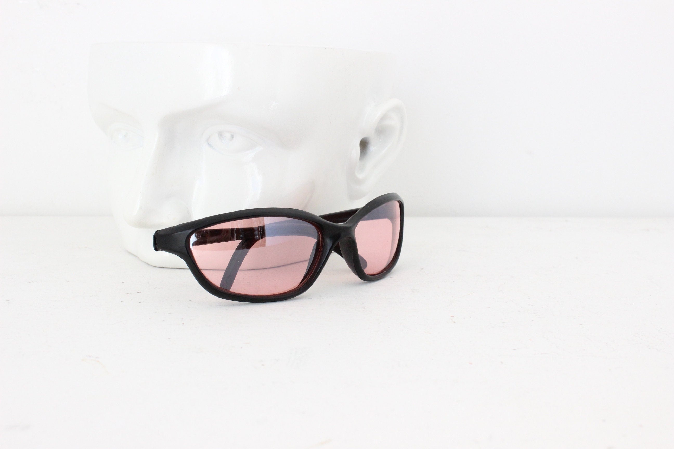 Y2K Pink Lens Speed Dealer Wraparound Sunglasses