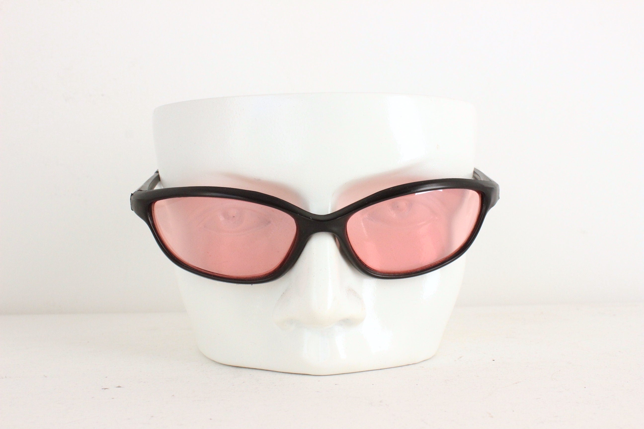 Y2K Pink Lens Speed Dealer Wraparound Sunglasses